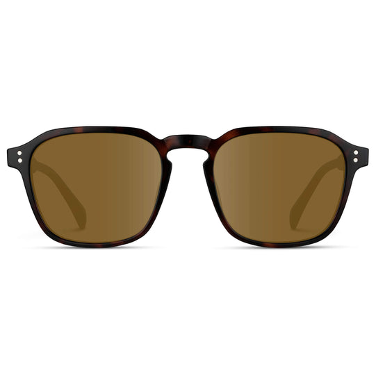 Brown Tortoise / Amber Lens || Tortoise Square Frame with Brown Prescription Sunglass Lenses