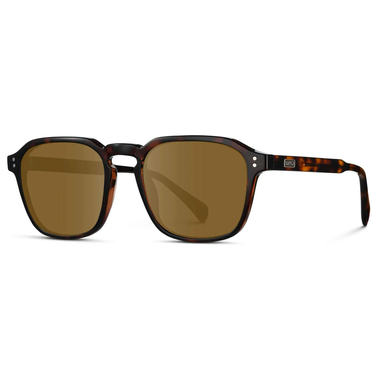 Brown Tortoise / Amber || Men's Square Prescription Sunglasses with Brown Tortoise Frame and Brown Lens