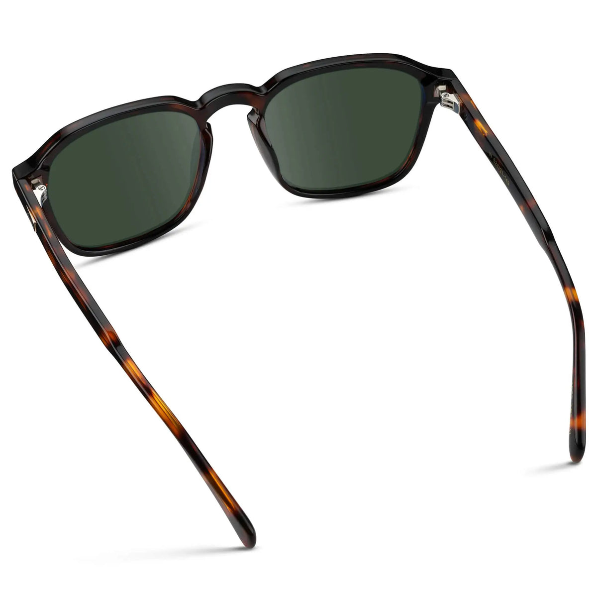 Brown Tortoise / G15 || Men's Square Prescription Sunglasses with Brown Tortoise Frame and Green Lens