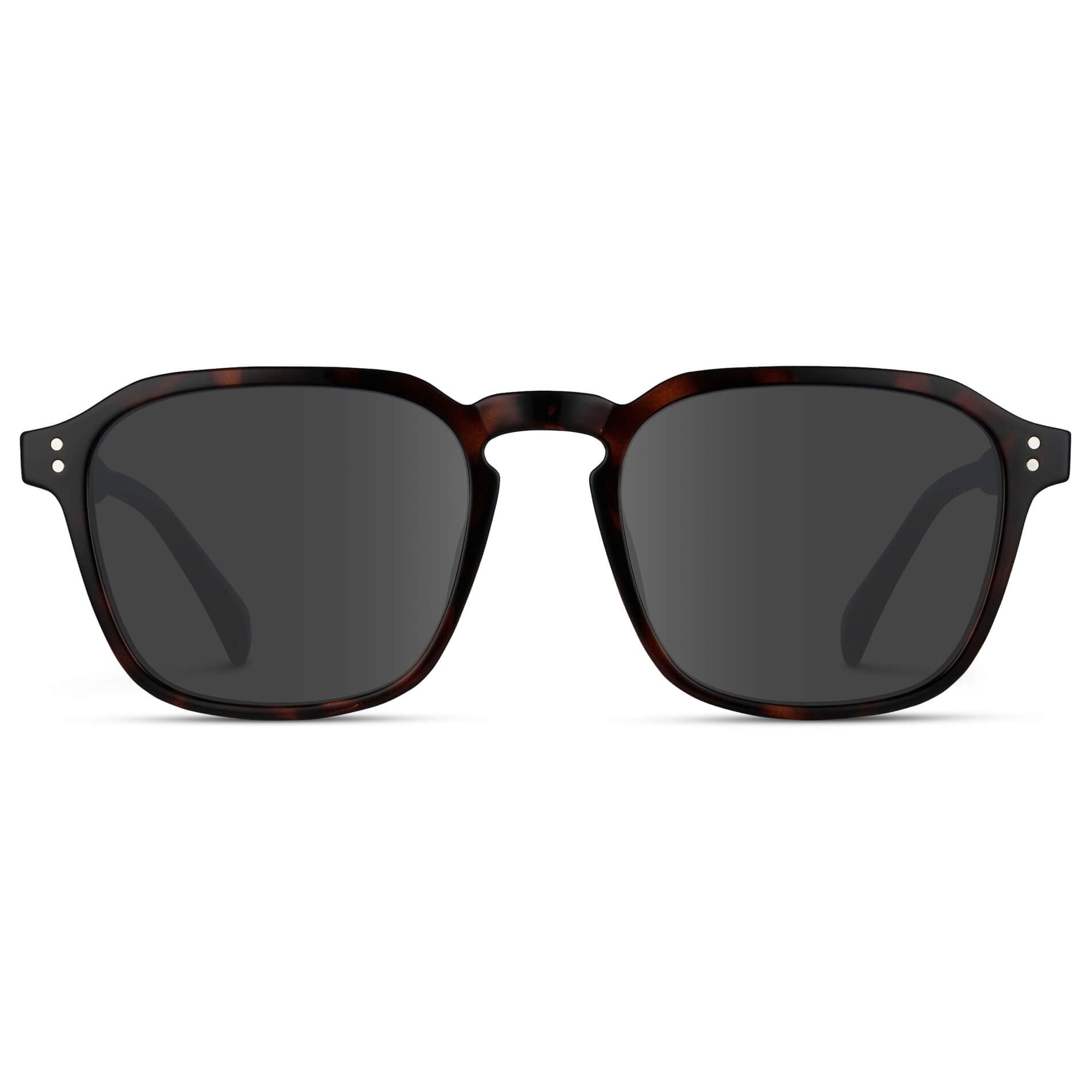 Brown Tortoise / Grey Lens || Tortoise Square Frame with Grey Prescription Sunglass Lenses
