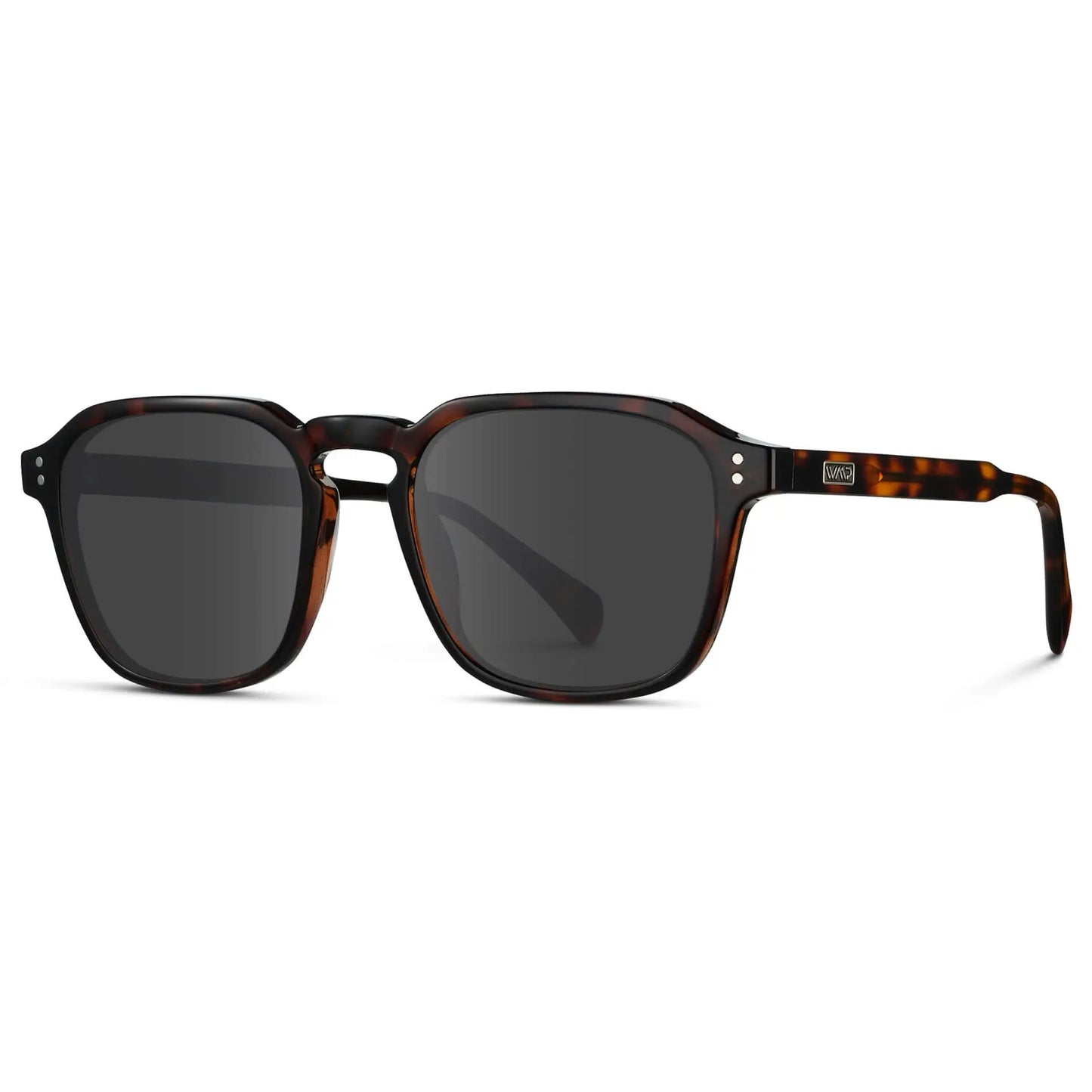Brown Tortoise / Grey || Men's Square Prescription Sunglasses with Brown Tortoise Frame and Grey Lens