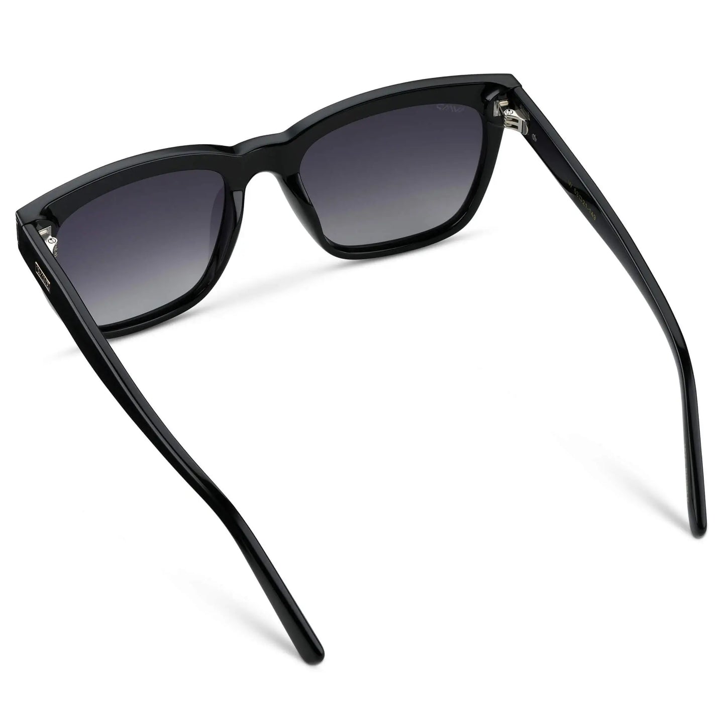 Black / Gradient Black Lens || Black Cateye Frame Sunglasses with Black Polarized Lenses