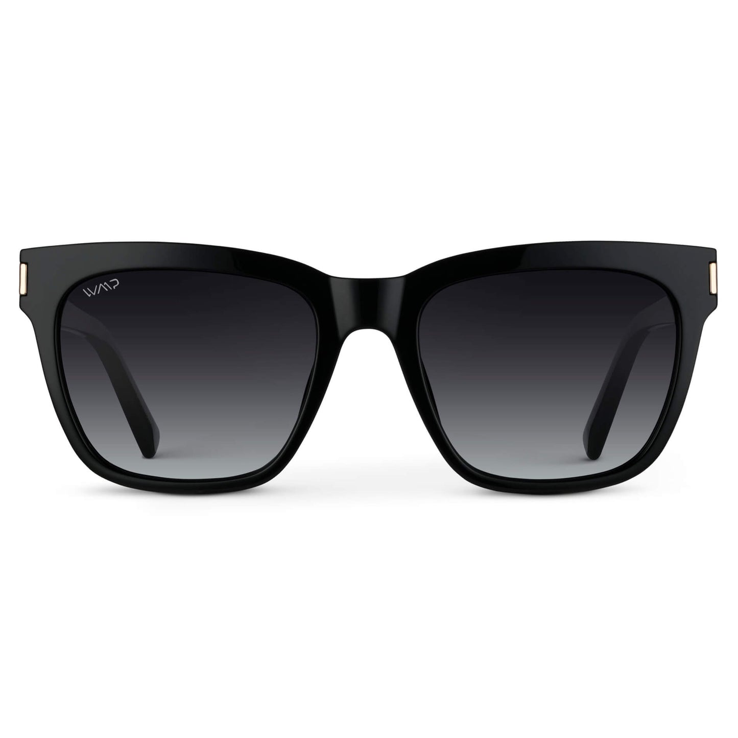 Black / Gradient Black Lens || Black Cateye Frame Sunglasses with Black Polarized Lenses