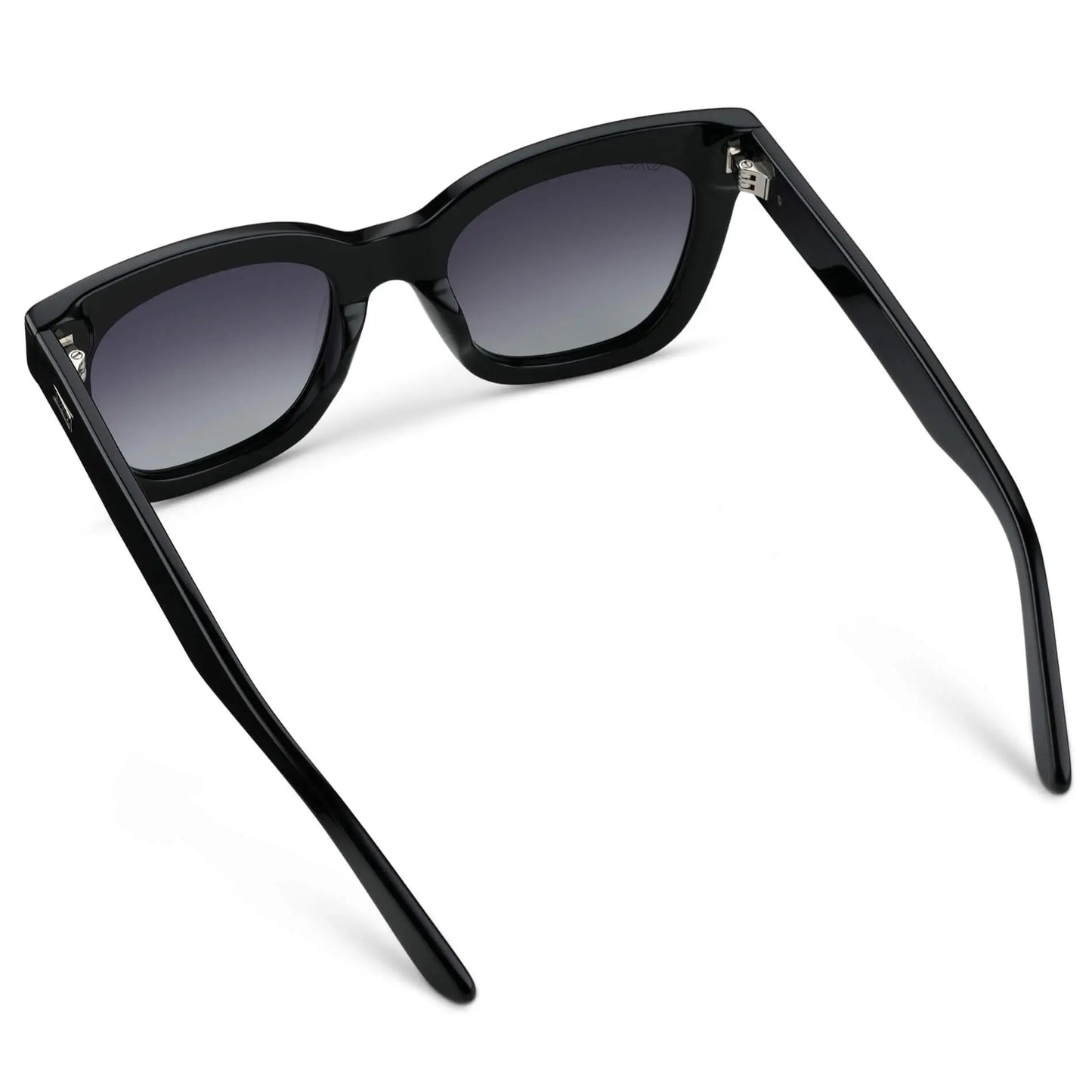 Glossy Black / Black Lens || Women's Black Cateye Frame Sunglasses with Black Polarized Lenses