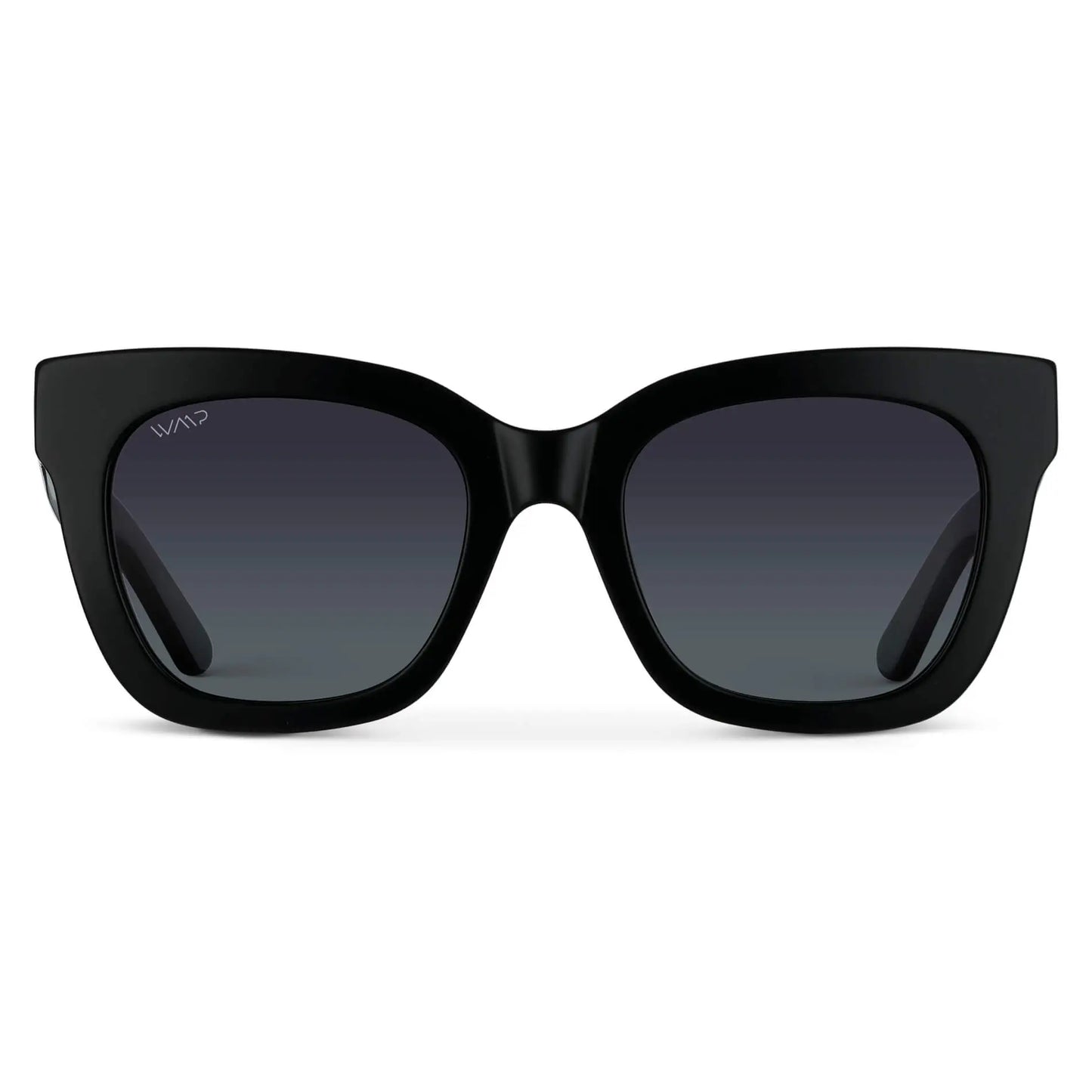 Glossy Black / Black Lens || Women's Black Cateye Frame Sunglasses with Black Polarized Lenses