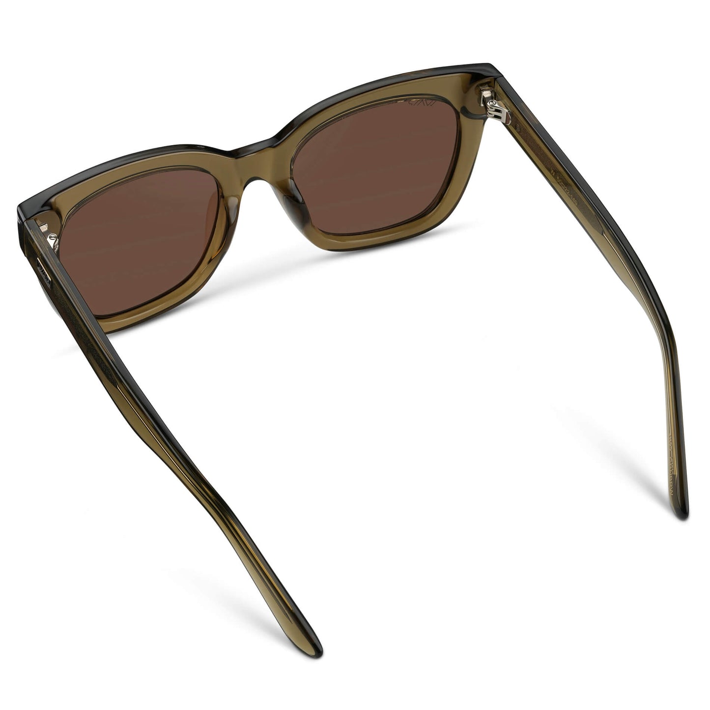 Khaki Crystal Green / Brown Lens || Green Cateye Frame Sunglasses with Brown Polarized Lenses