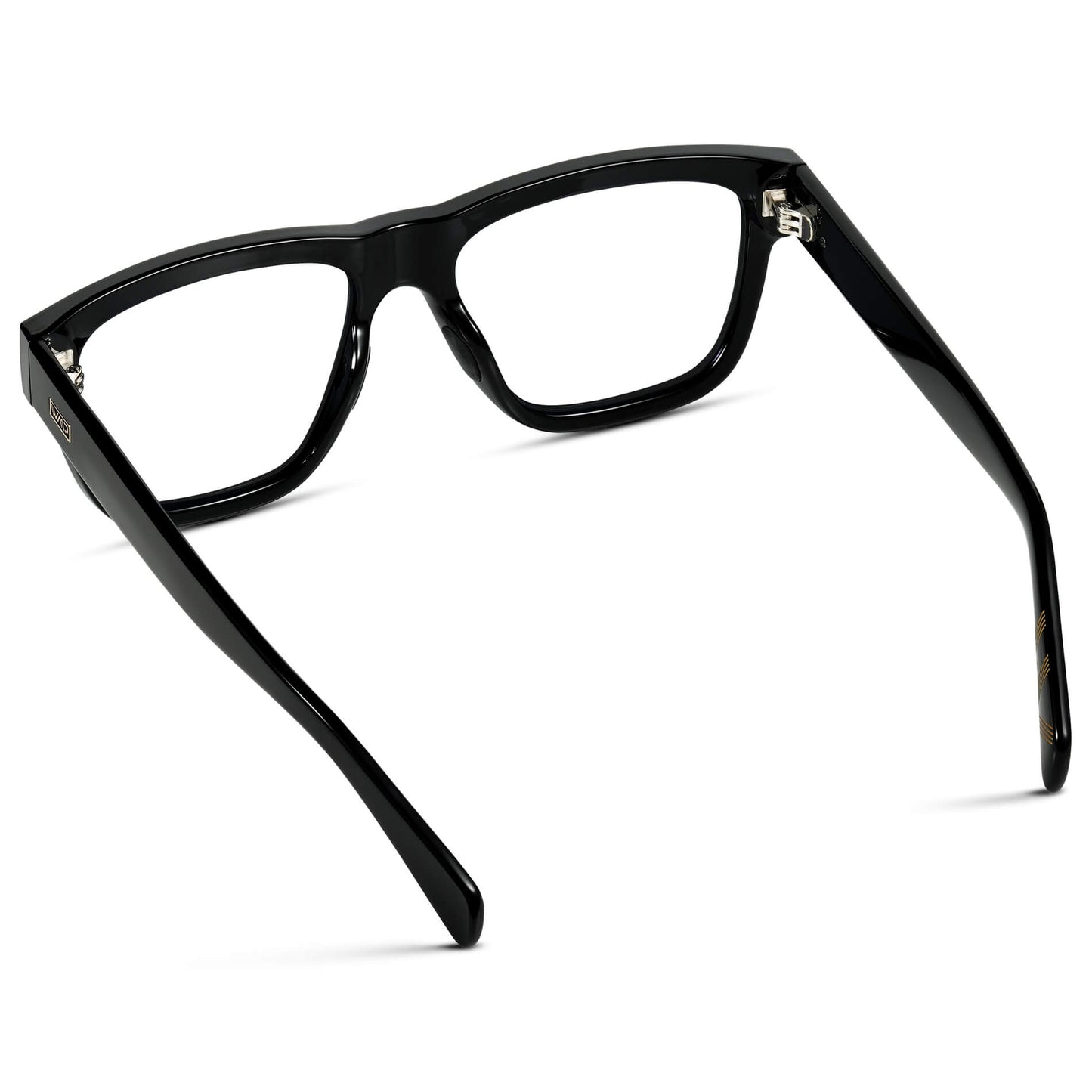 Black || Black Square Frame Glasses with Clear Lenses