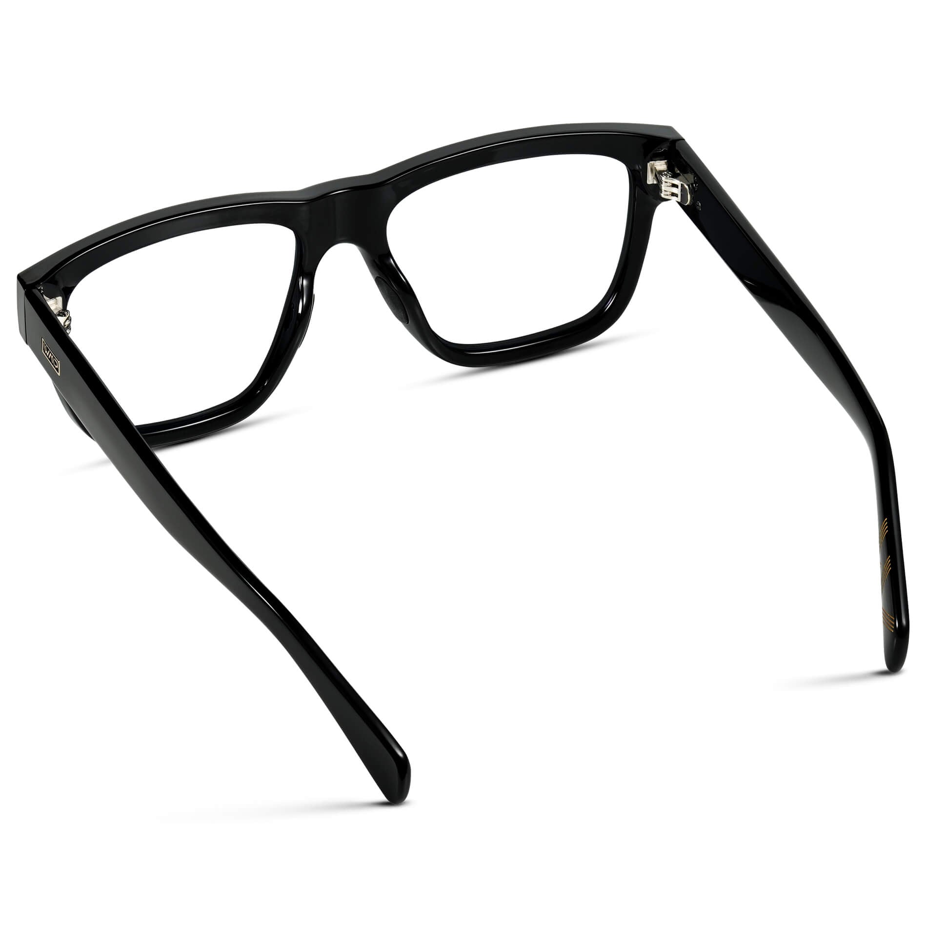 Black || Black Square Frame Glasses with Clear Lenses