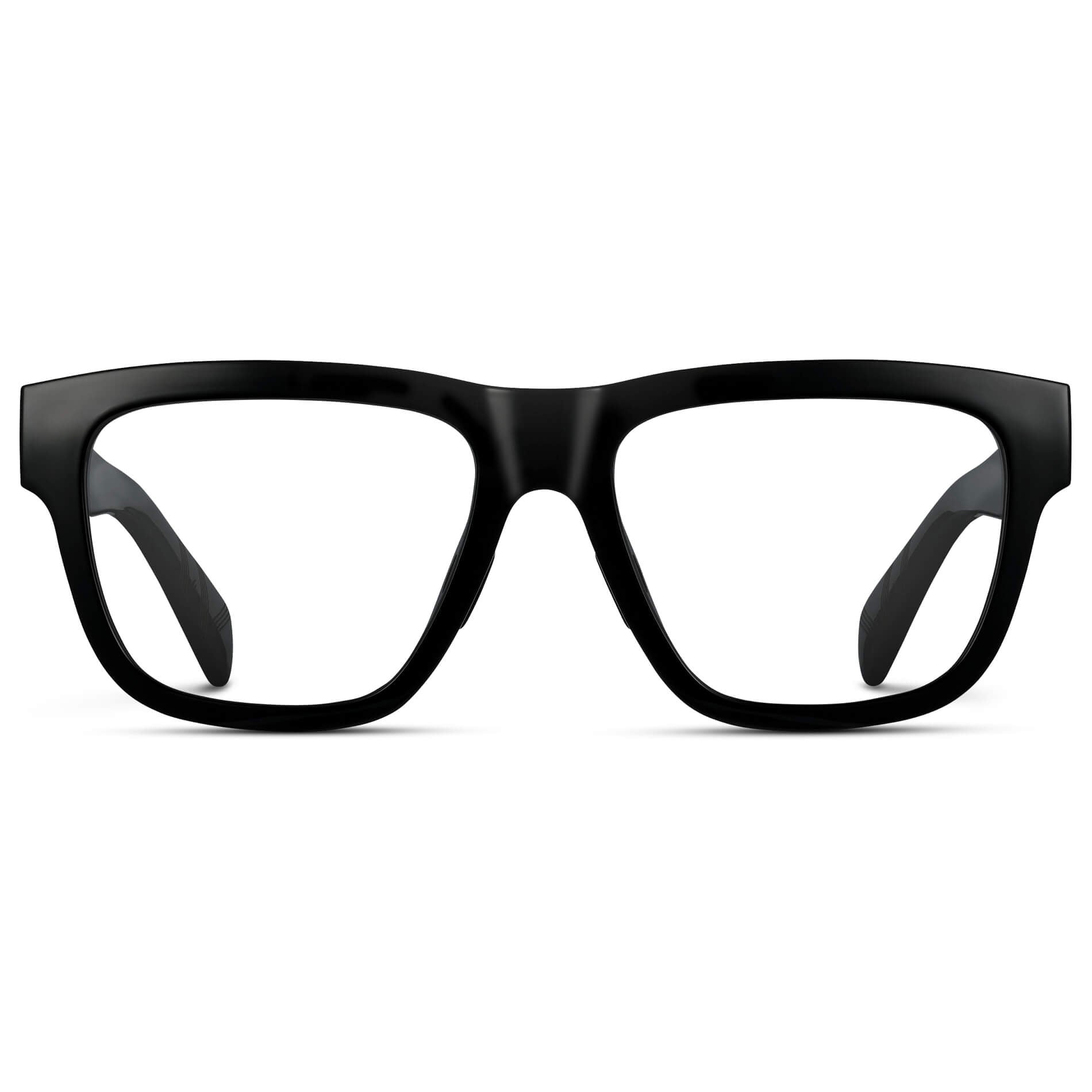 Black || Black Square Frame Glasses with Clear Lenses