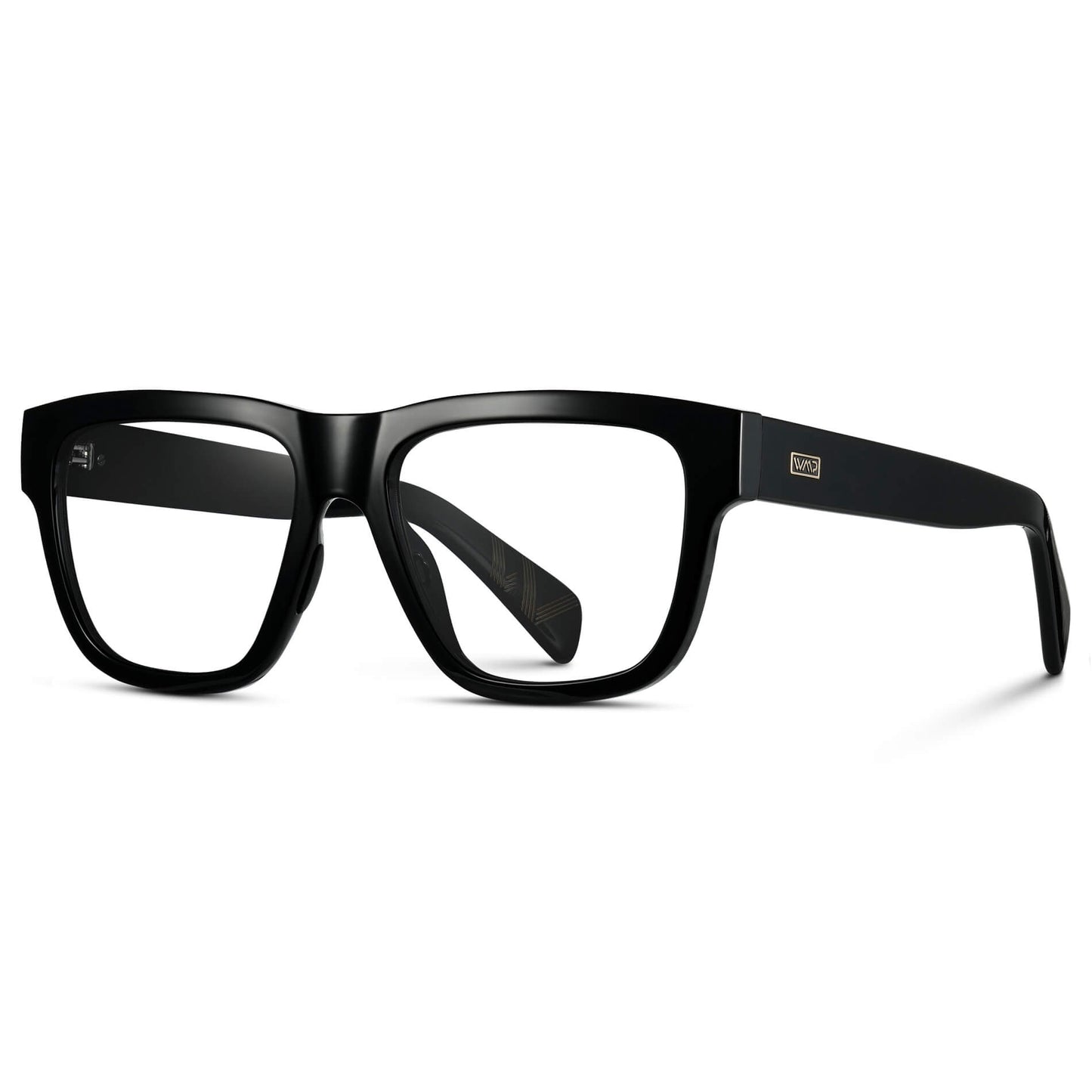 Black || Black Square Frame Glasses with Clear Lenses