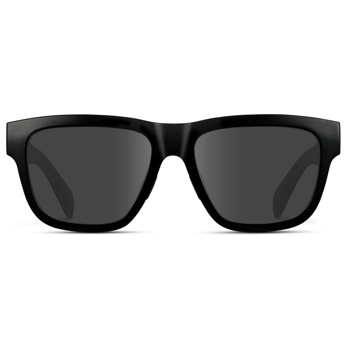Black / Grey || Men's Square Prescription Glasses with Black Frame and Grey Lenses on a white background
