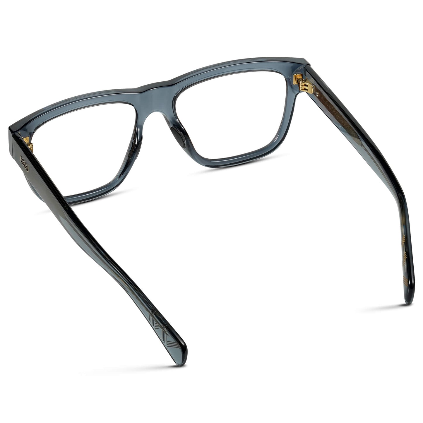 Crystal Navy Dusk || Blue Square Frame Glasses with Clear Lenses