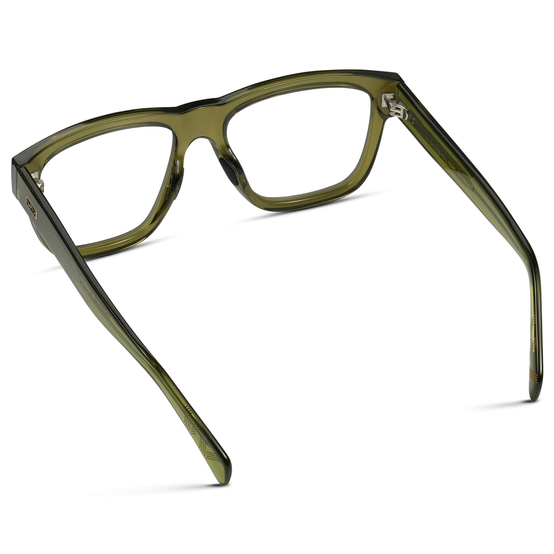 Crystal Saguaro Green || Green Square Frame Glasses with Clear Lenses