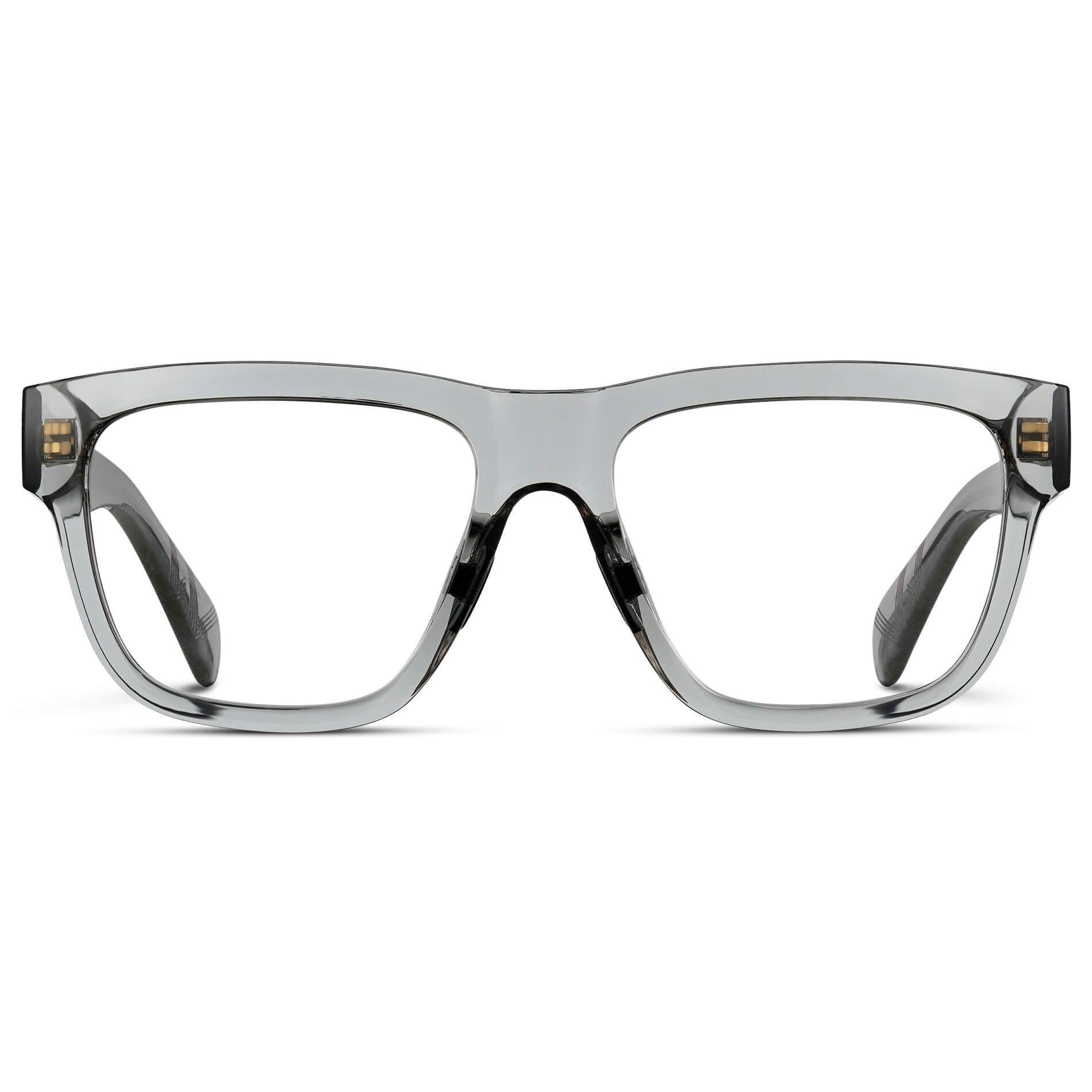 Crystal Grey || Grey Square Frame Glasses with Clear Lenses