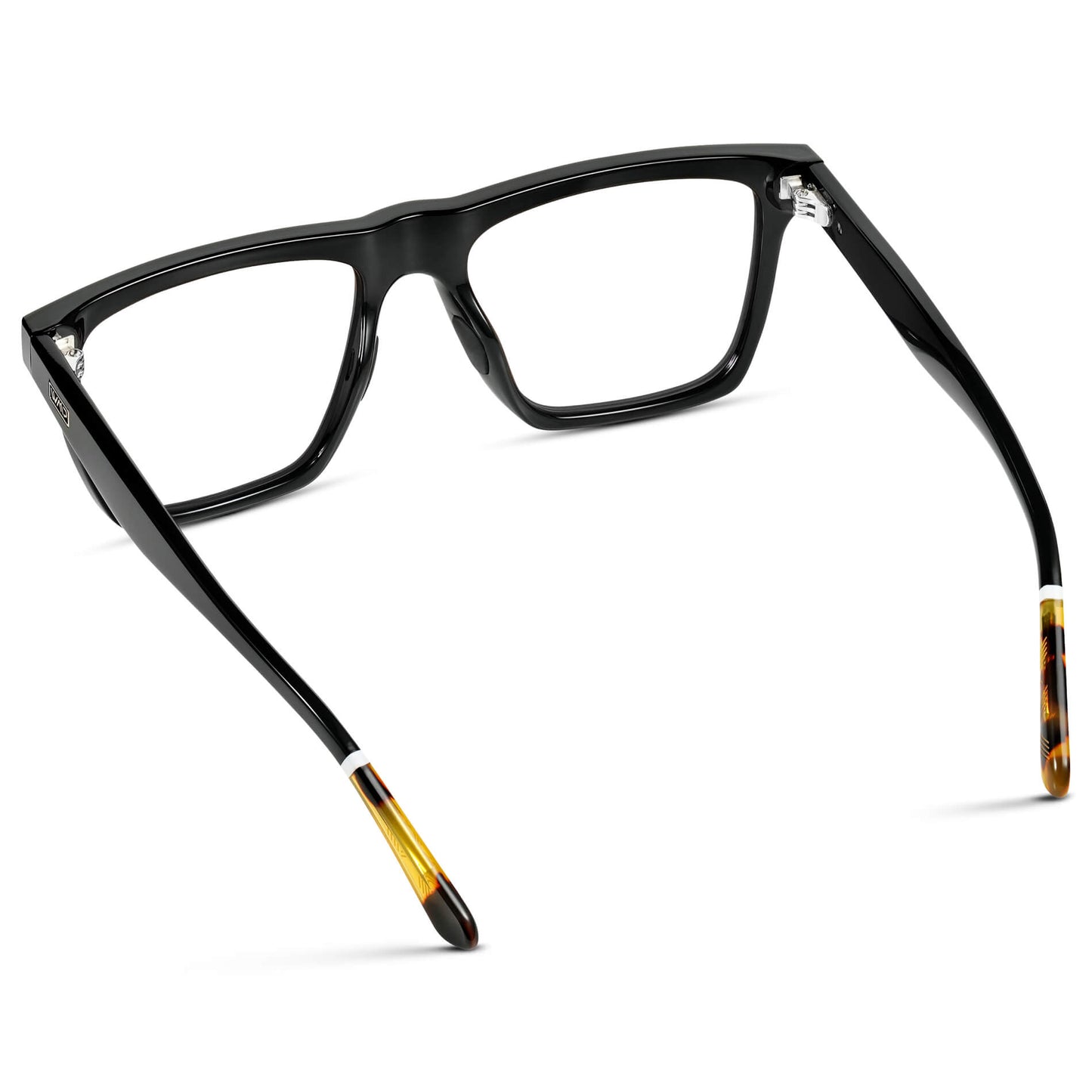 Black || Black Rectangle Frame Glasses with Clear Lenses