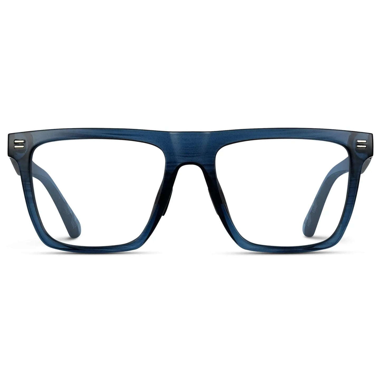 Indigo Blue Grain || Men's Rectangle Prescription Glasses with Indigo Blue Grain Frame and Clear Lenses on a white background