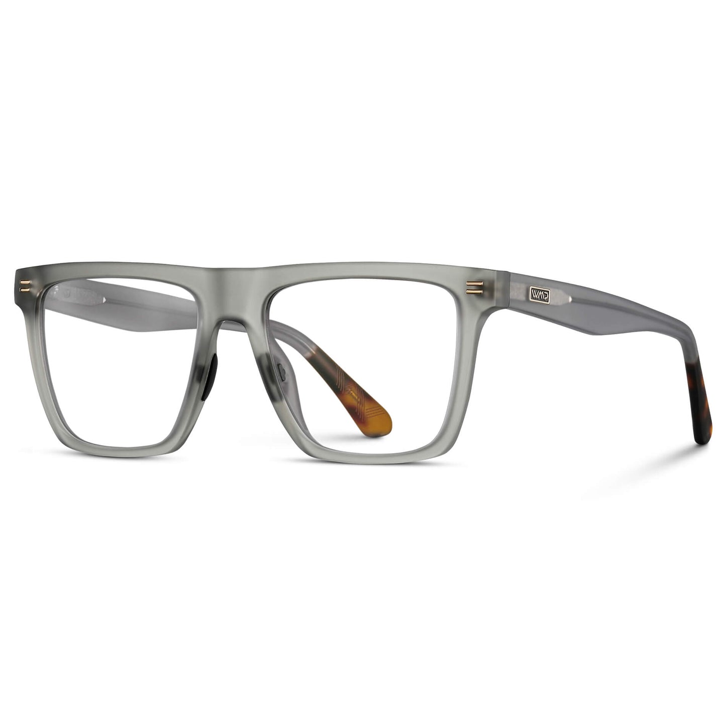 Frosted Moonrock Grey || Grey Rectangle Frame Eyeglasses with Clear Lenses
