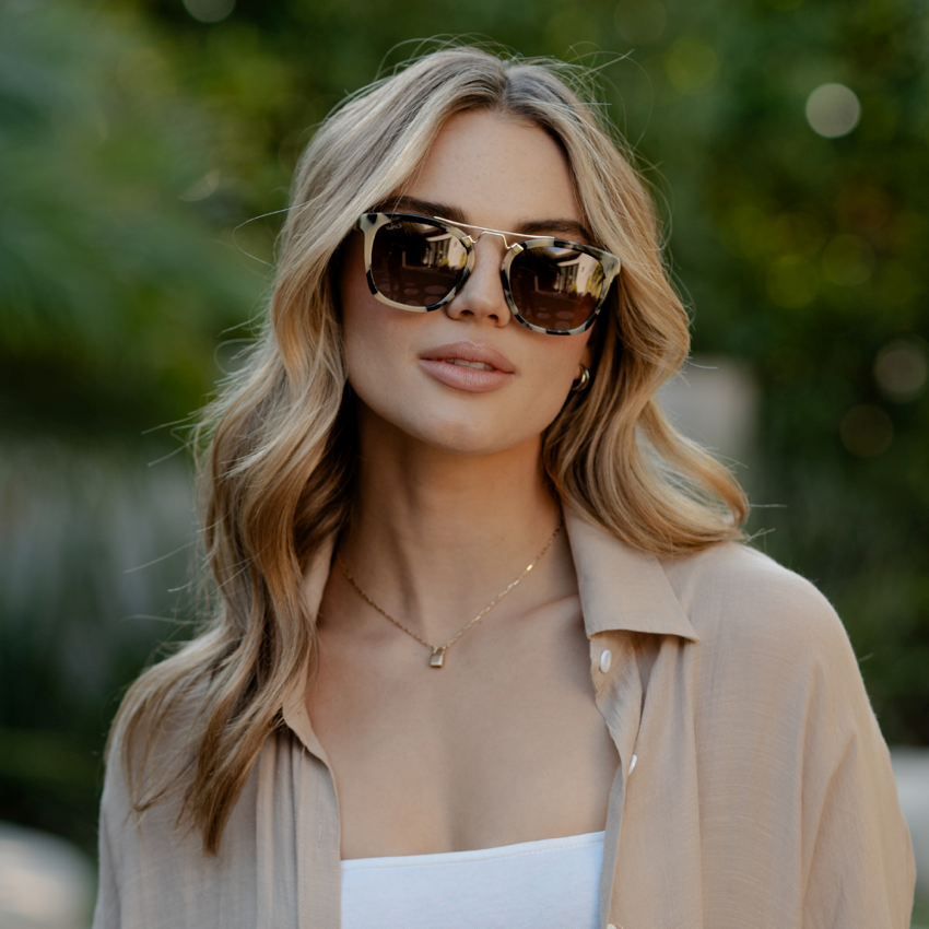Beige Tortoise / Brown Gradient Lens || Trendy Beige Tortoise Frame with Polarized Brown Gradient Lenses