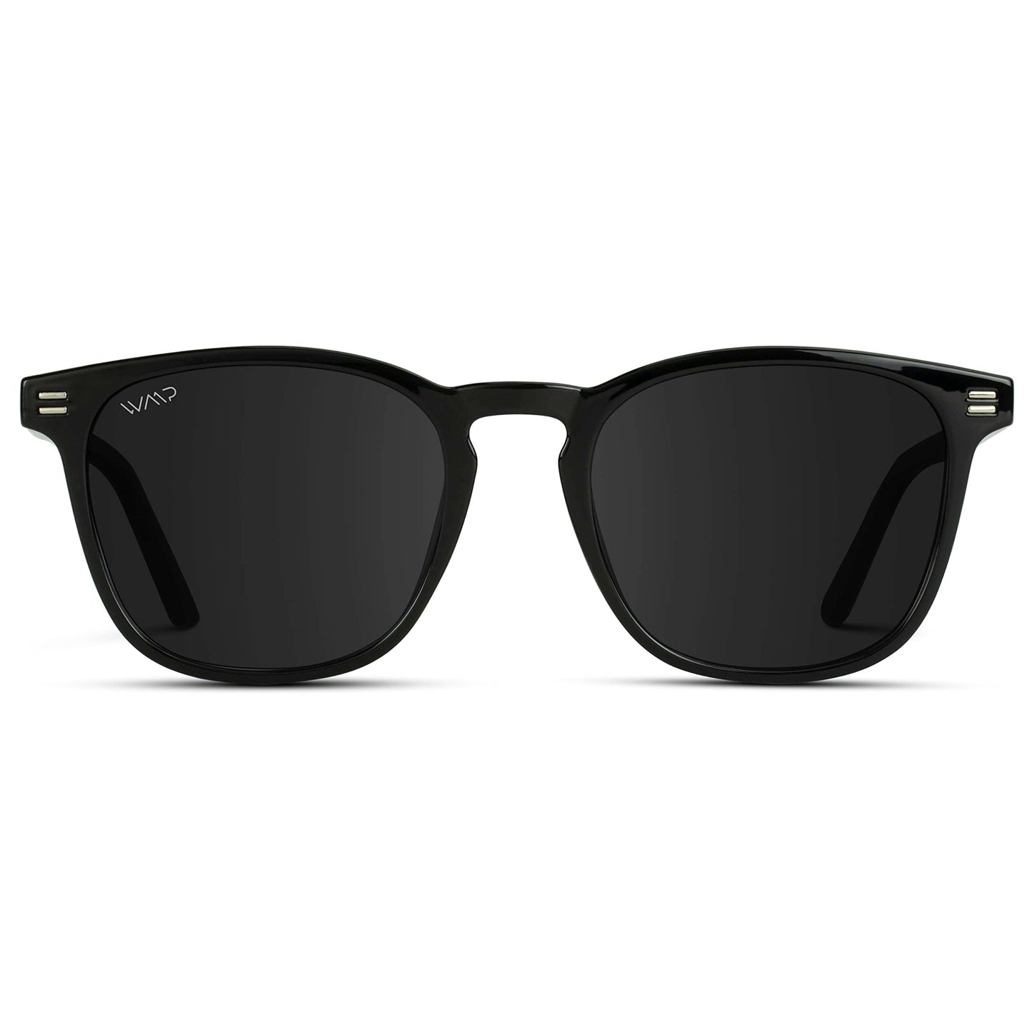 Black / Black Lens || Black Square Frame Sunglasses with Black Polarized Lenses