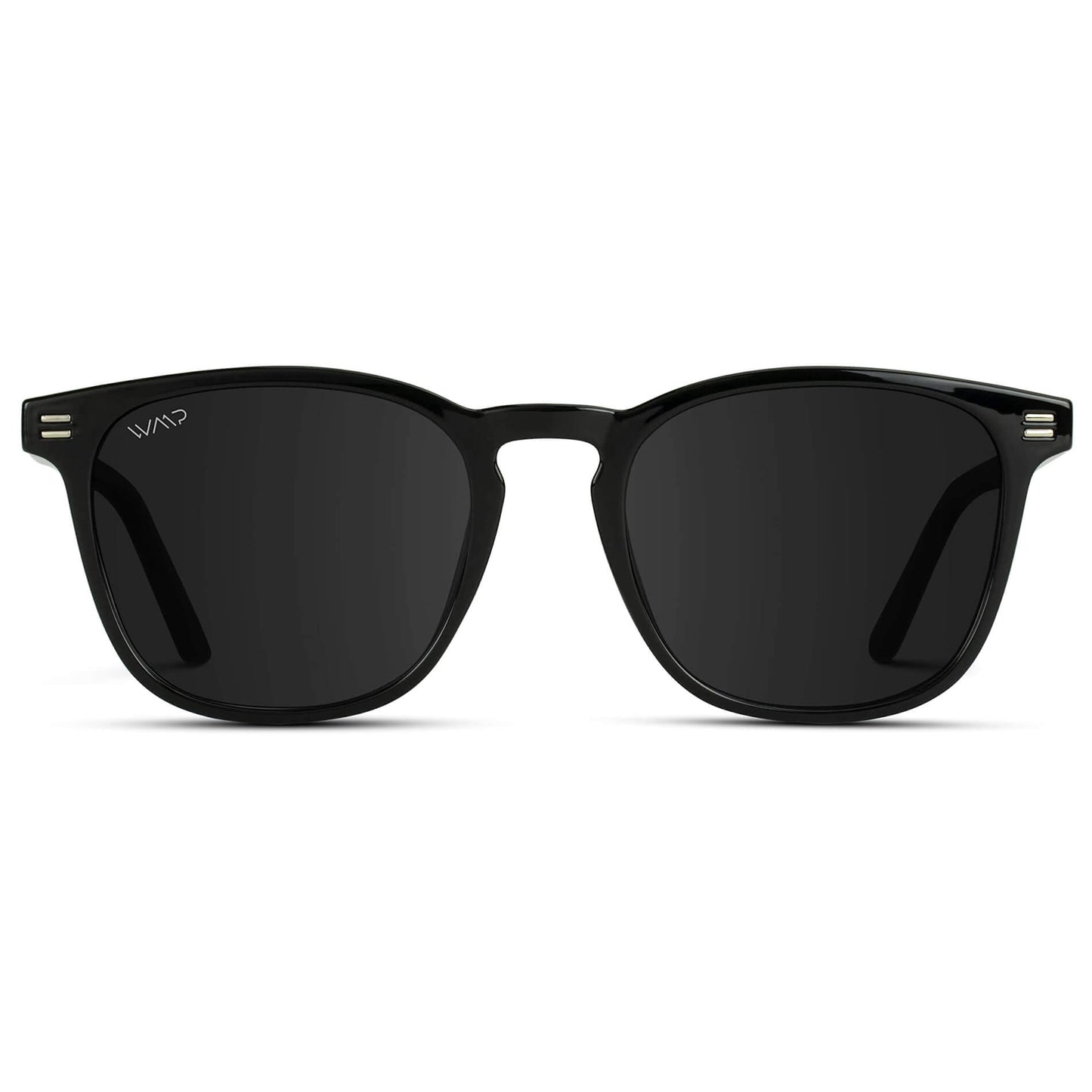 Black / Black Lens || Men's Black Square Frame Sunglasses with Black Polarized Lenses