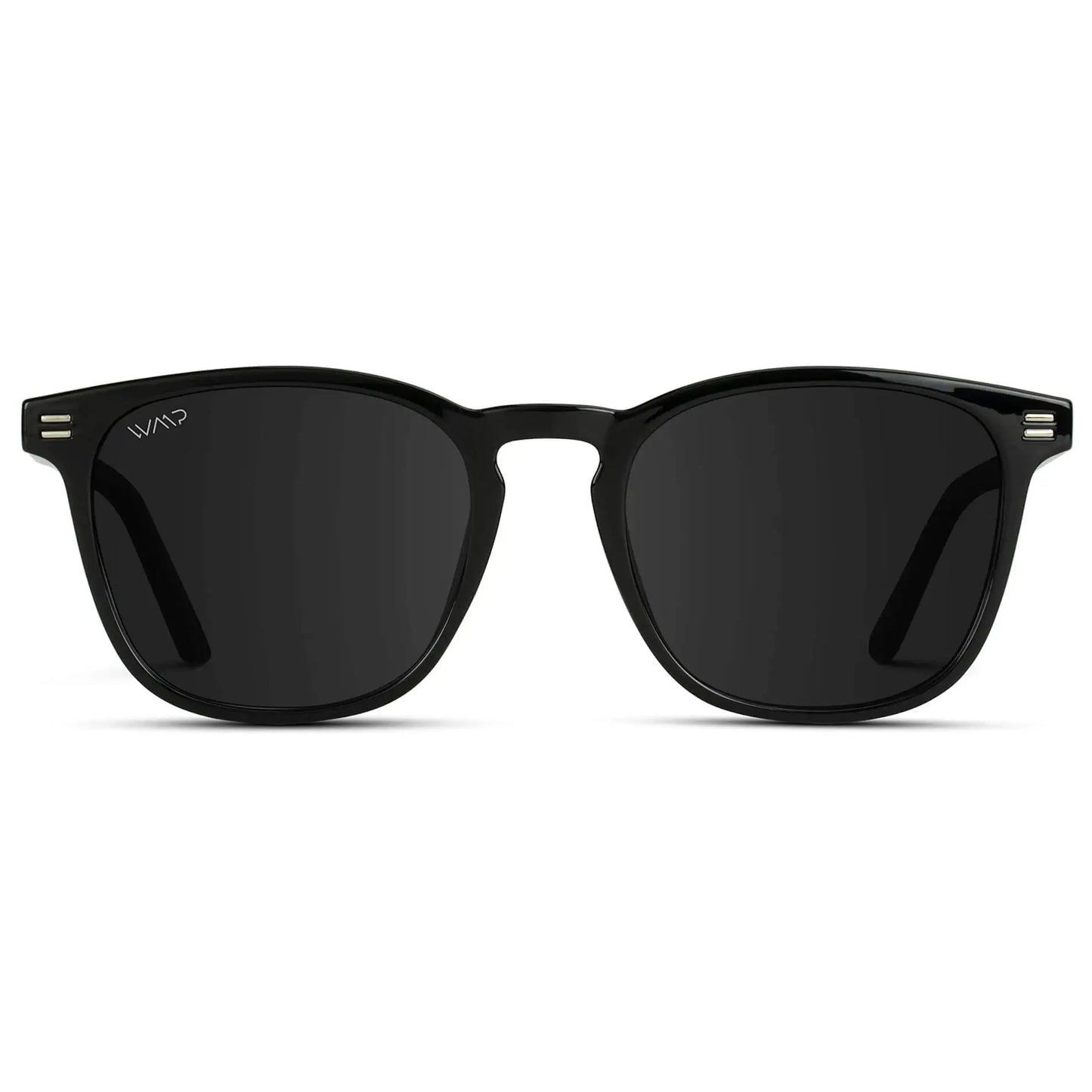 Black / Black Lens || Men's Black Square Frame Sunglasses with Black Polarized Lenses