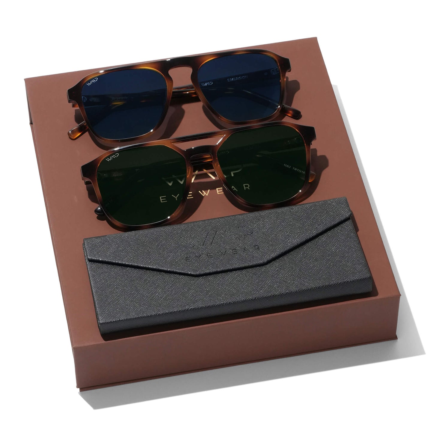 Emerson and Hunter || Sunglasses Gift Kit for Men featuring Best Selling styles Emerson in Whiskey Brown Tortoise and Hunter in Whiskey Brown Tortoise