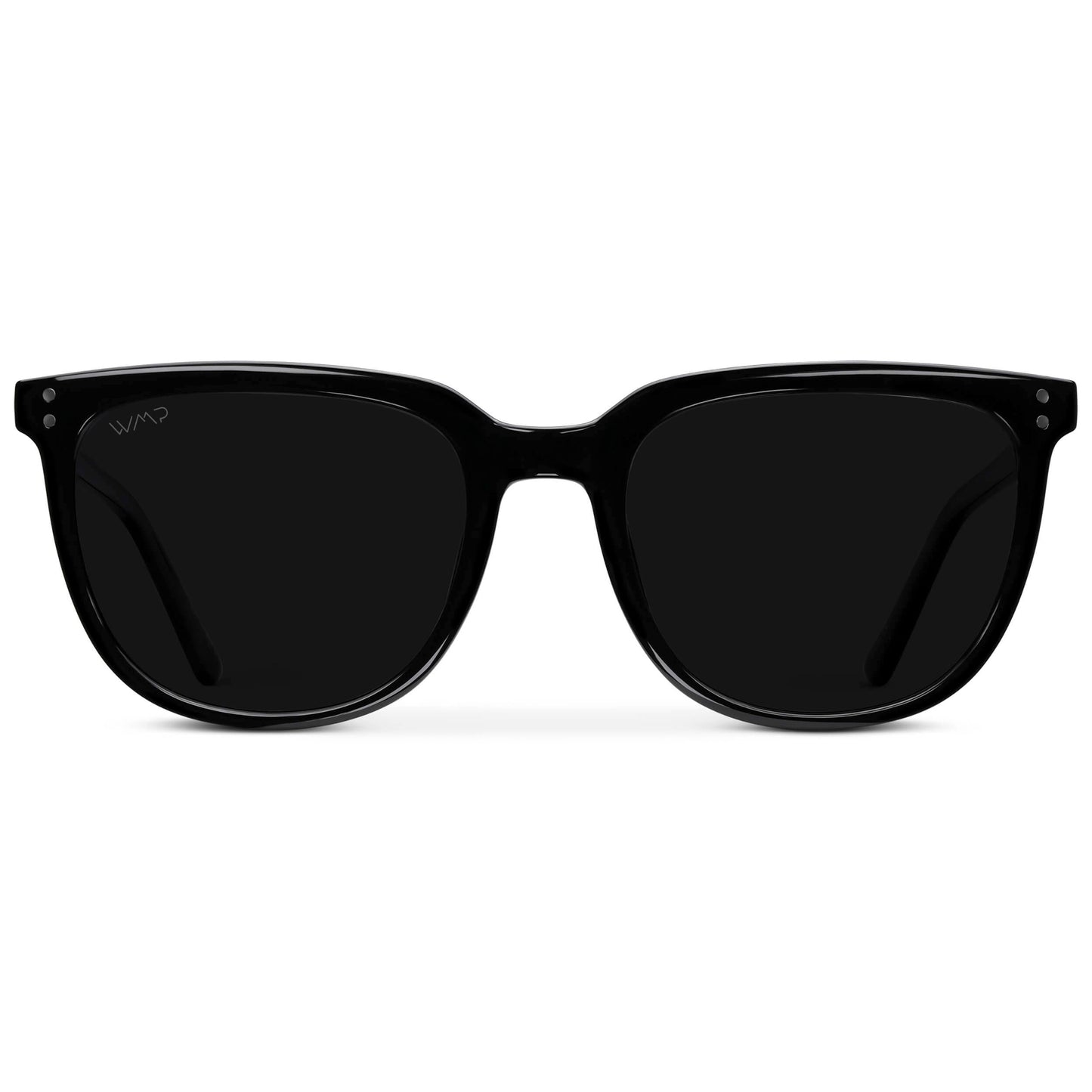 Black / Triple Black Lens || Black Square Frame Sunglasses with Triple Black Polarized Lenses