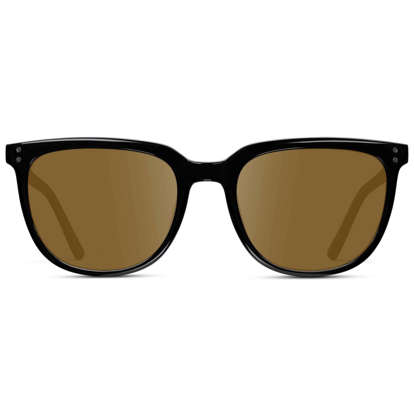 Black / Amber Lens || Black Square Frame Sunglasses with Amber Prescription Lenses