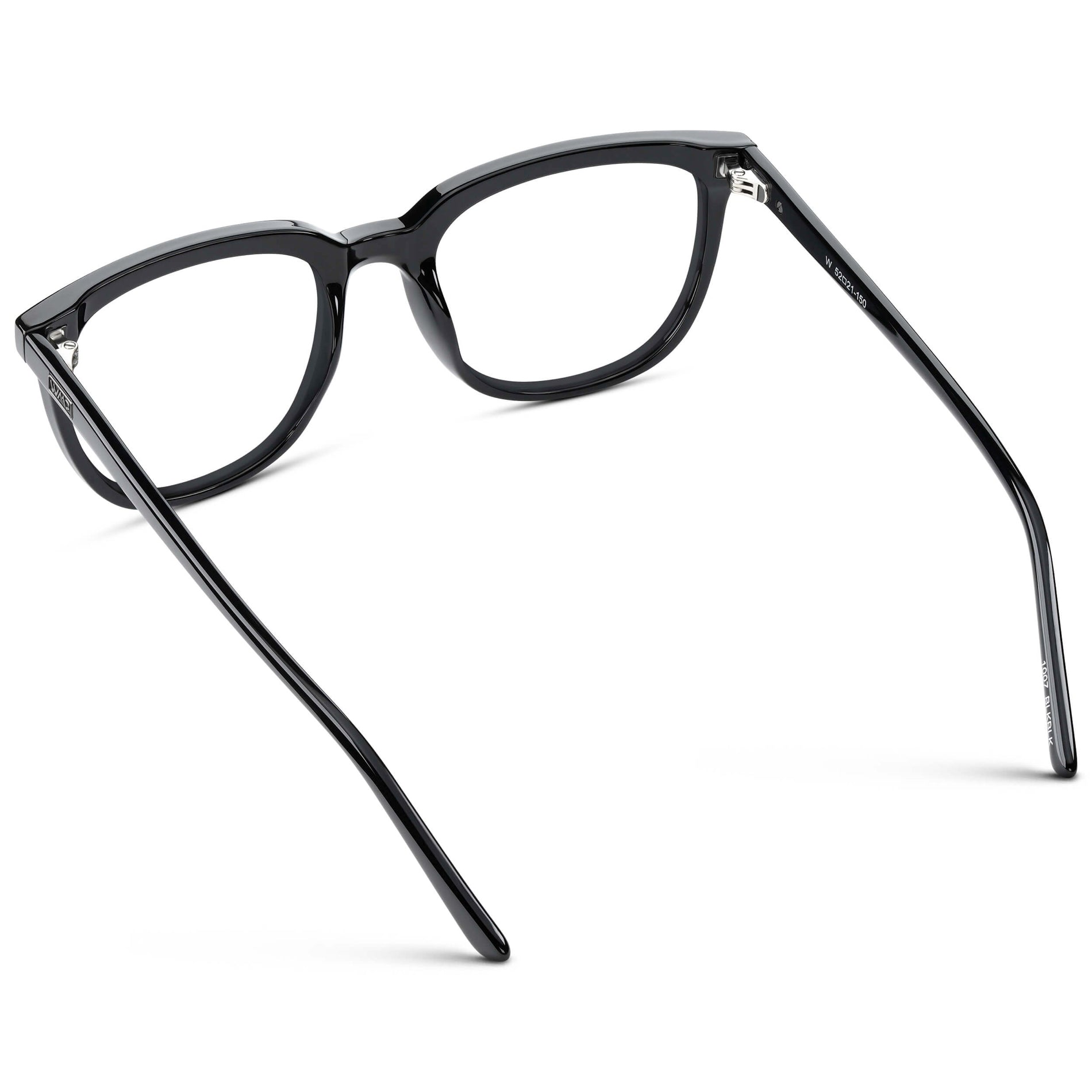 Black || Black Square Frame Glasses with Clear Prescription Lenses