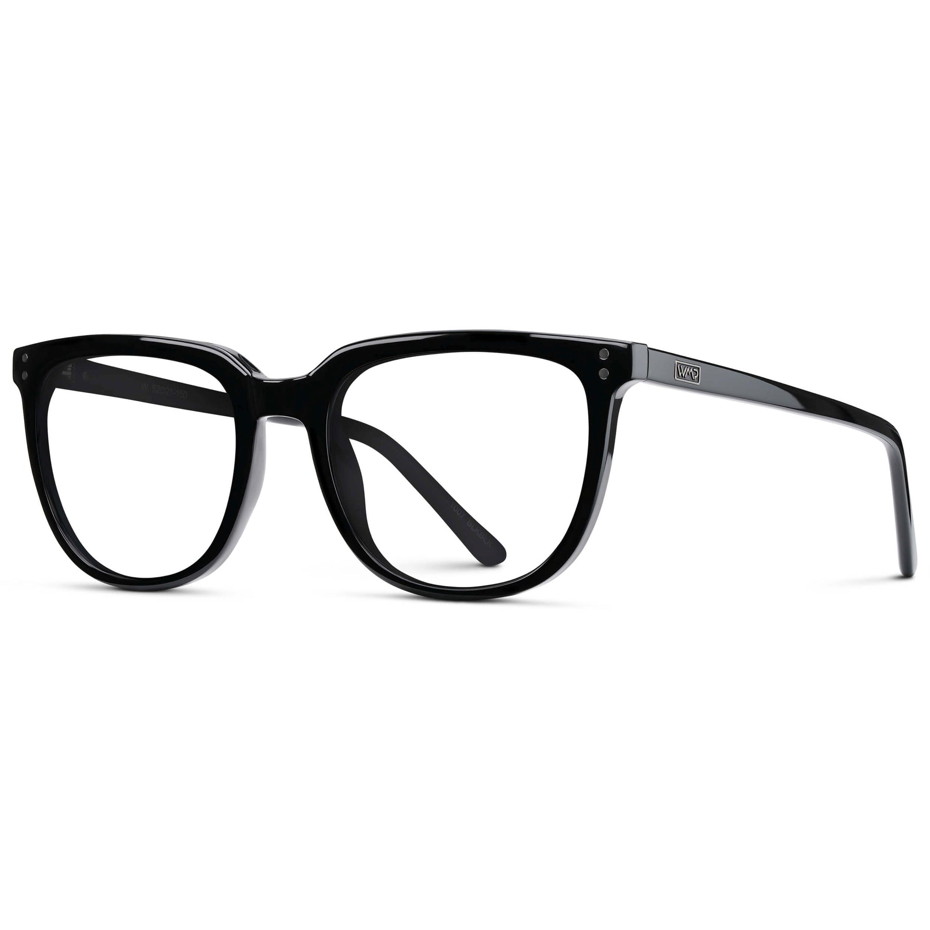 Black || Black Square Frame Glasses with Clear Prescription Lenses