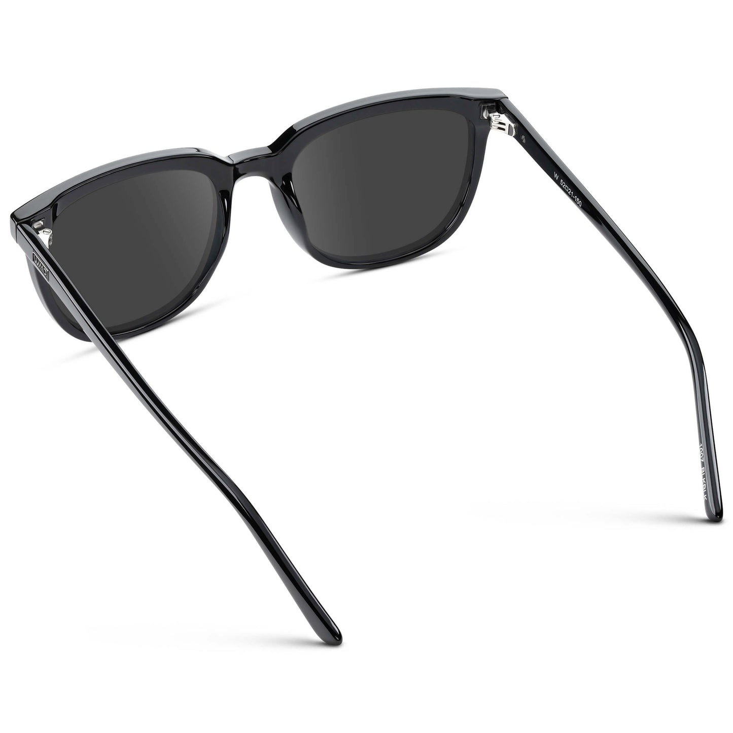 Black / Grey Lens || Black Square Frame Sunglasses with Grey Prescription Lenses