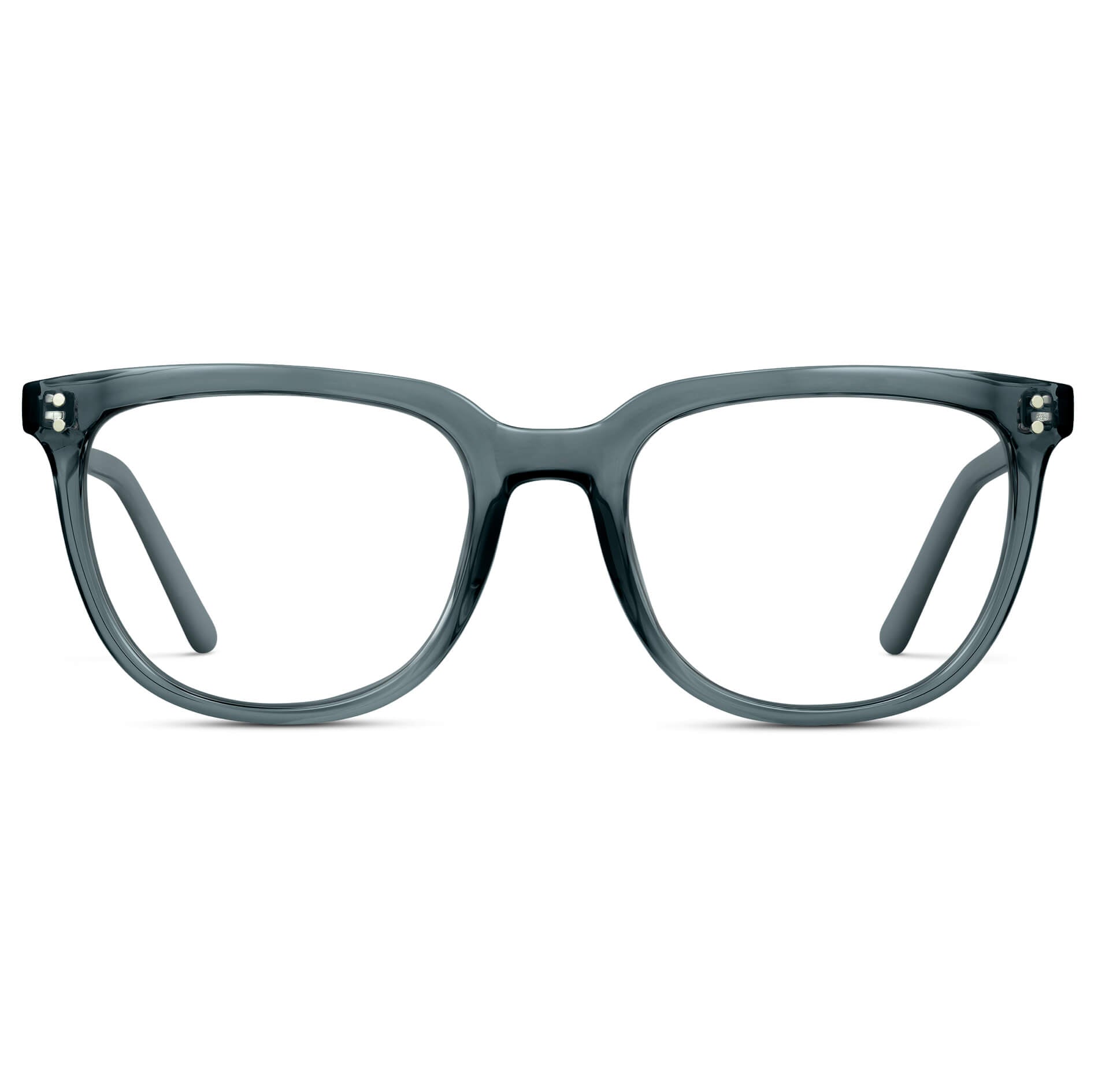 Crystal Stone Blue || Blue Square Frame Glasses with Clear Prescription Lenses