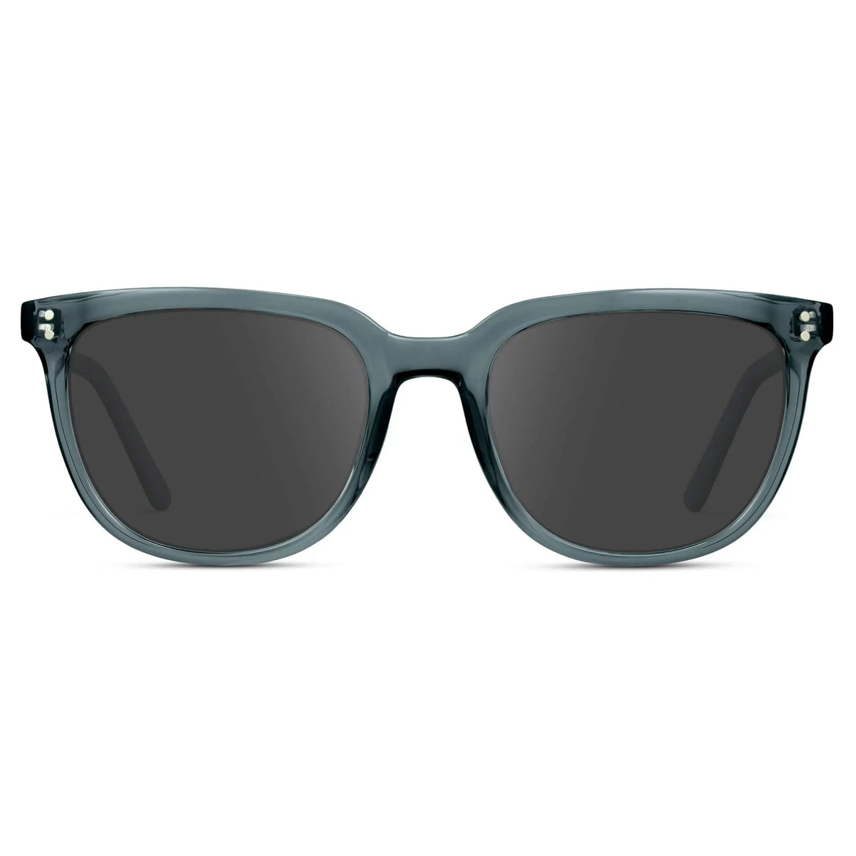 Crystal Stone Blue / Grey || Men's Square Prescription Sunglasses with Crystal Stone Blue Frame and Grey Lenses on a white background