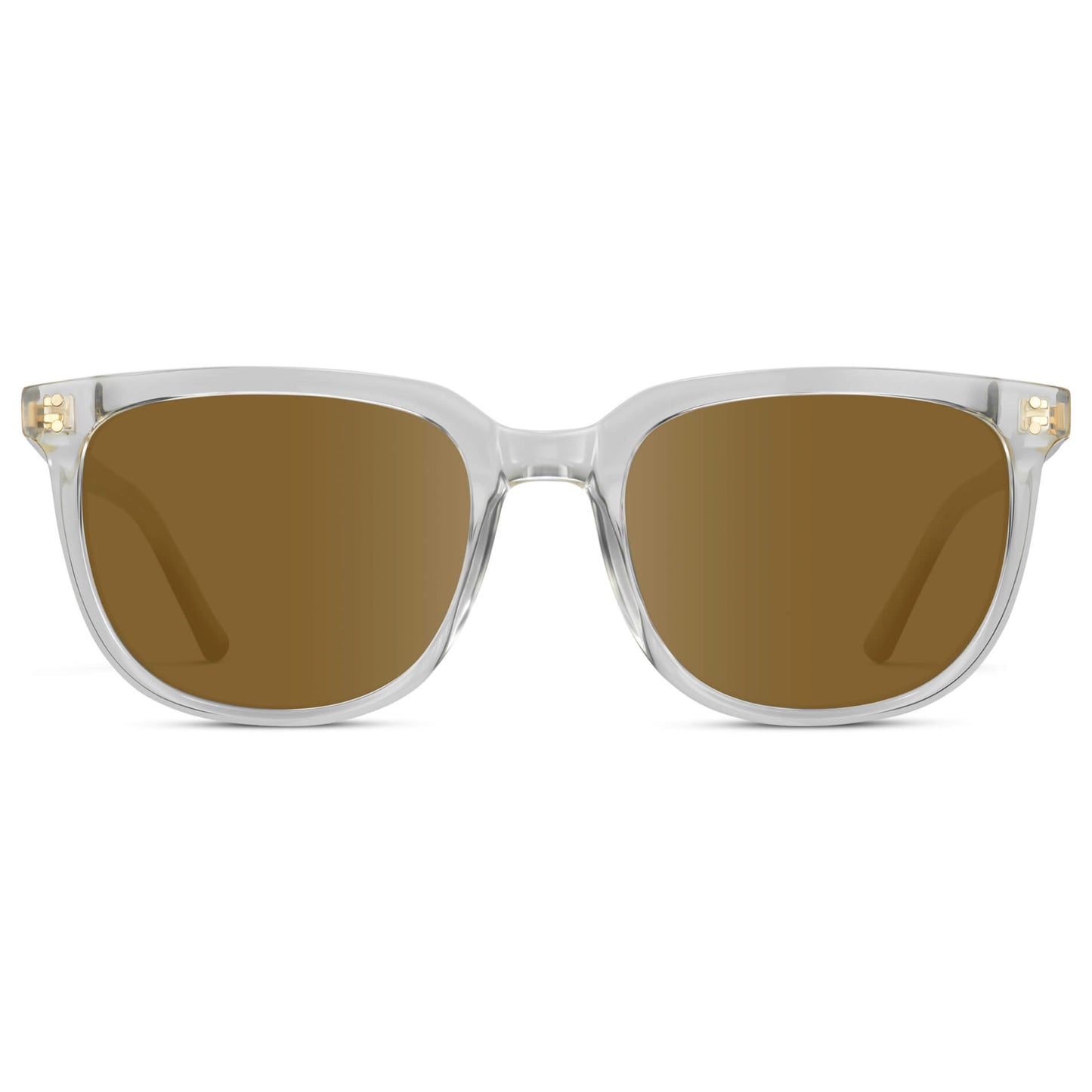 Clear / Amber Lens || Clear Square Frame Sunglasses with Brown Prescription Lenses