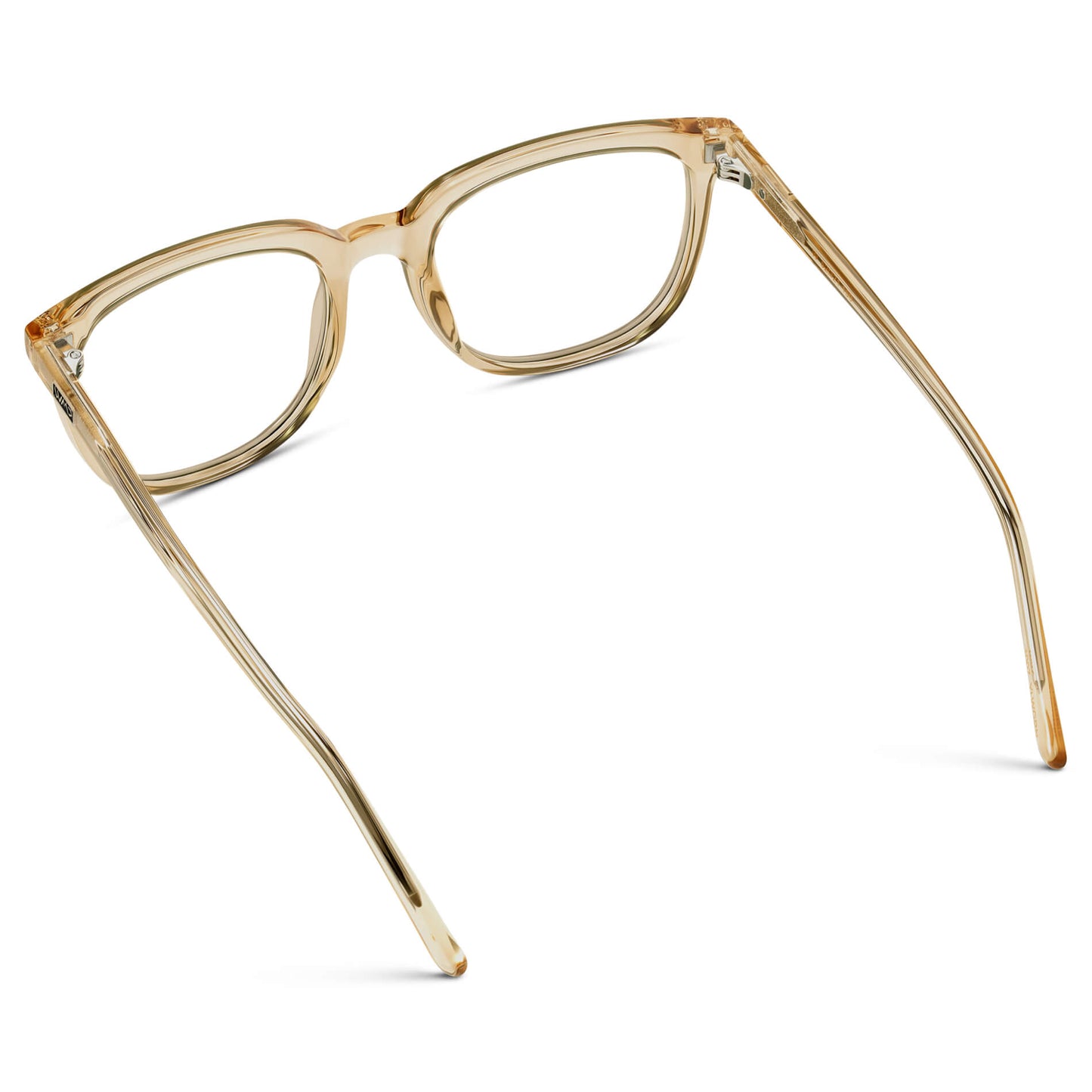 Champagne Crystal || Yellow Square Frame Glasses with Clear Prescription Lenses