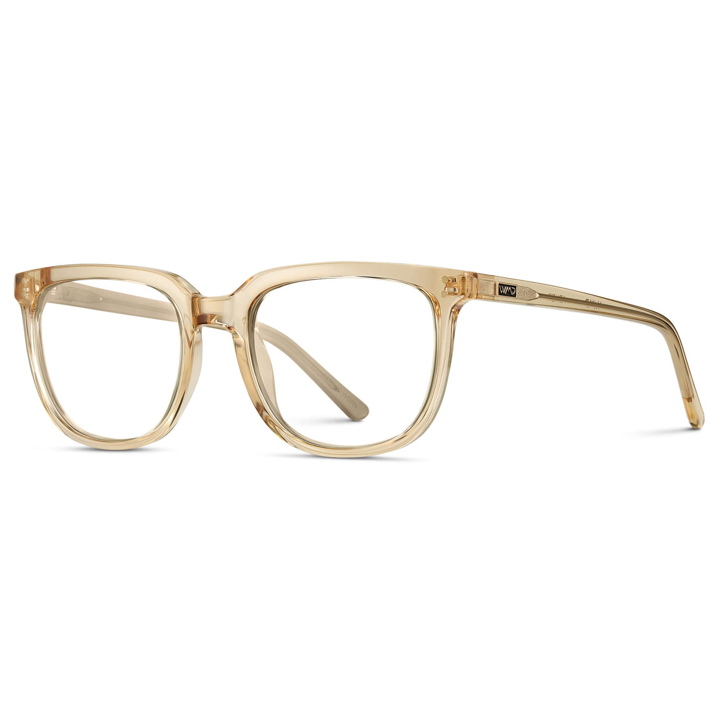 Champagne Crystal || Yellow Square Frame Glasses with Clear Prescription Lenses