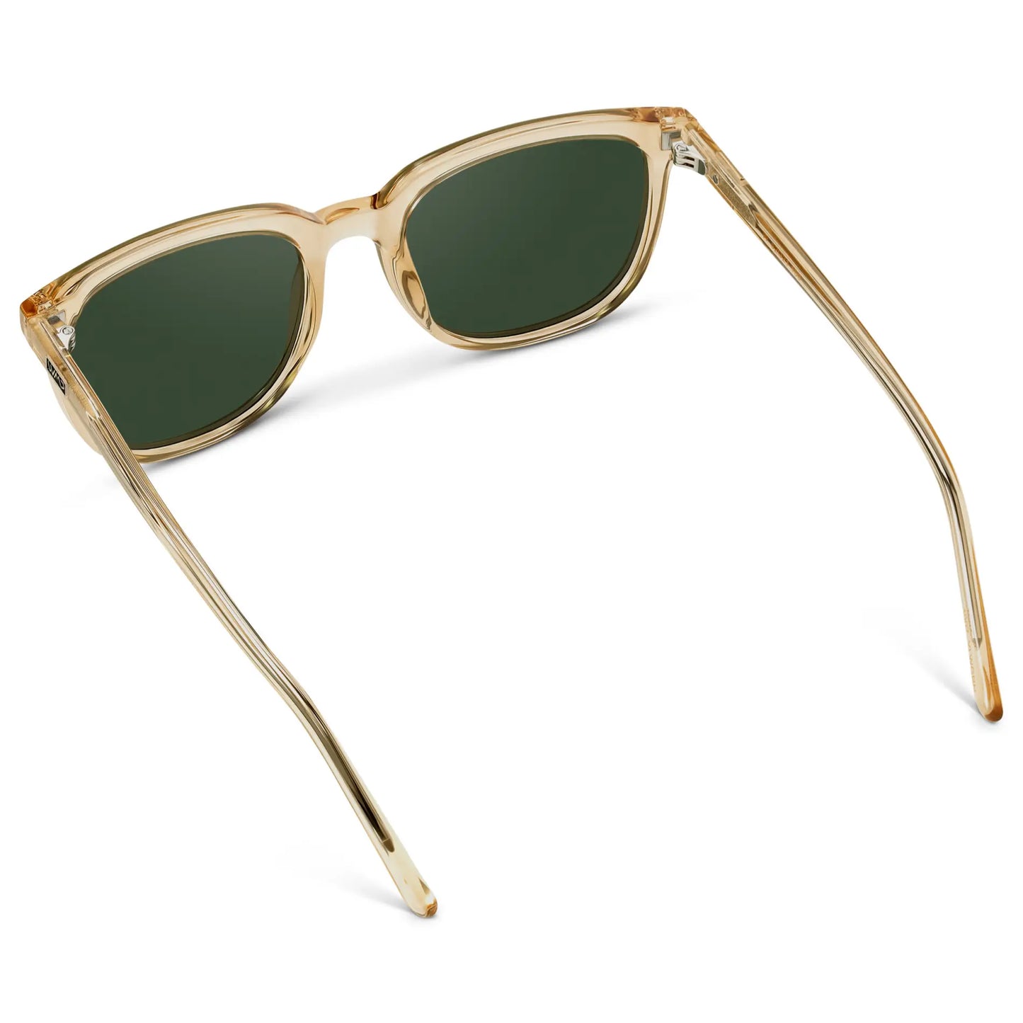 Champagne Crystal / Smoke Green Lens || Yellow Square Frame Sunglasses with Green Polarized Lenses