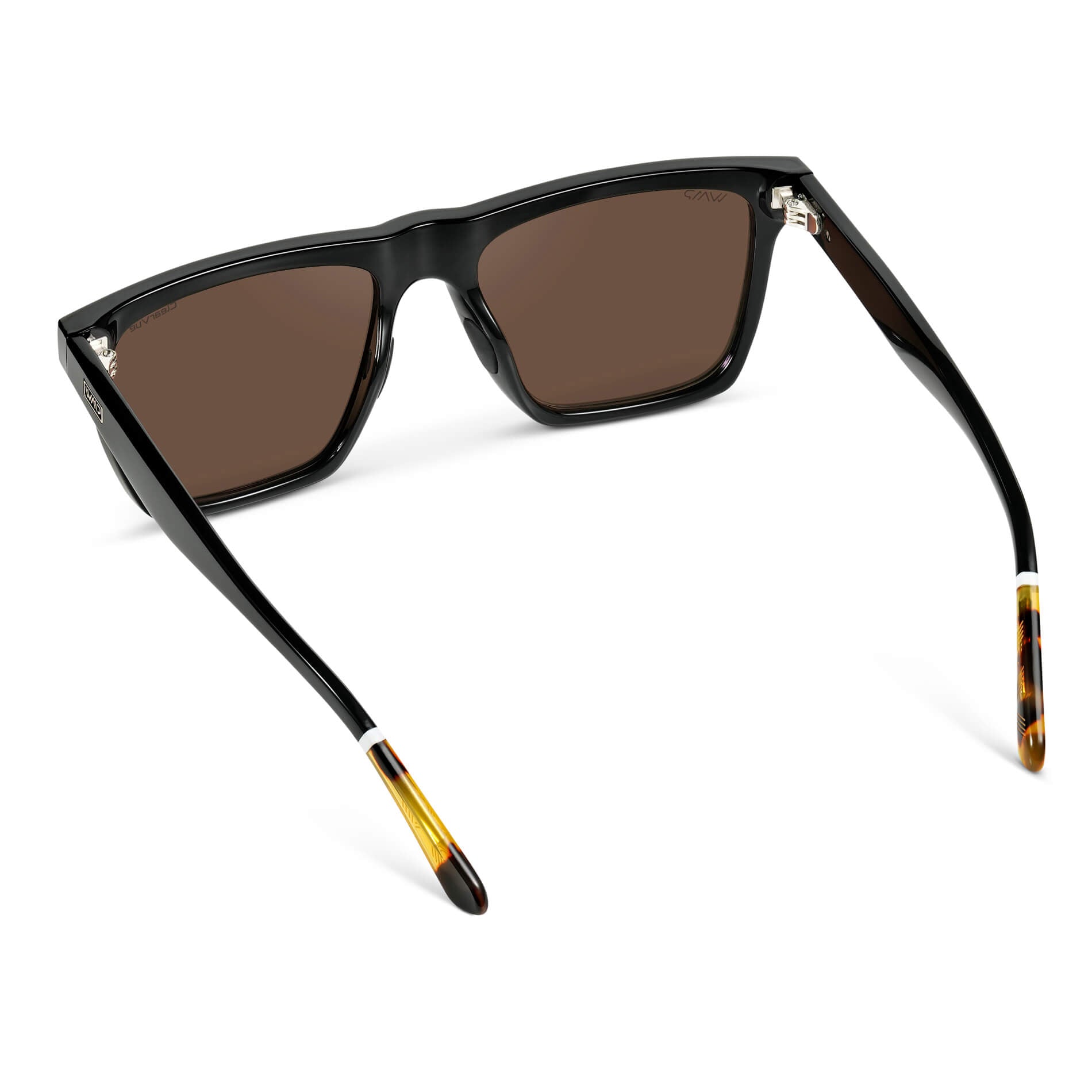 Black / Brown Lens || Black Rectangle Frame Sunglasses with Brown Polarized Lenses