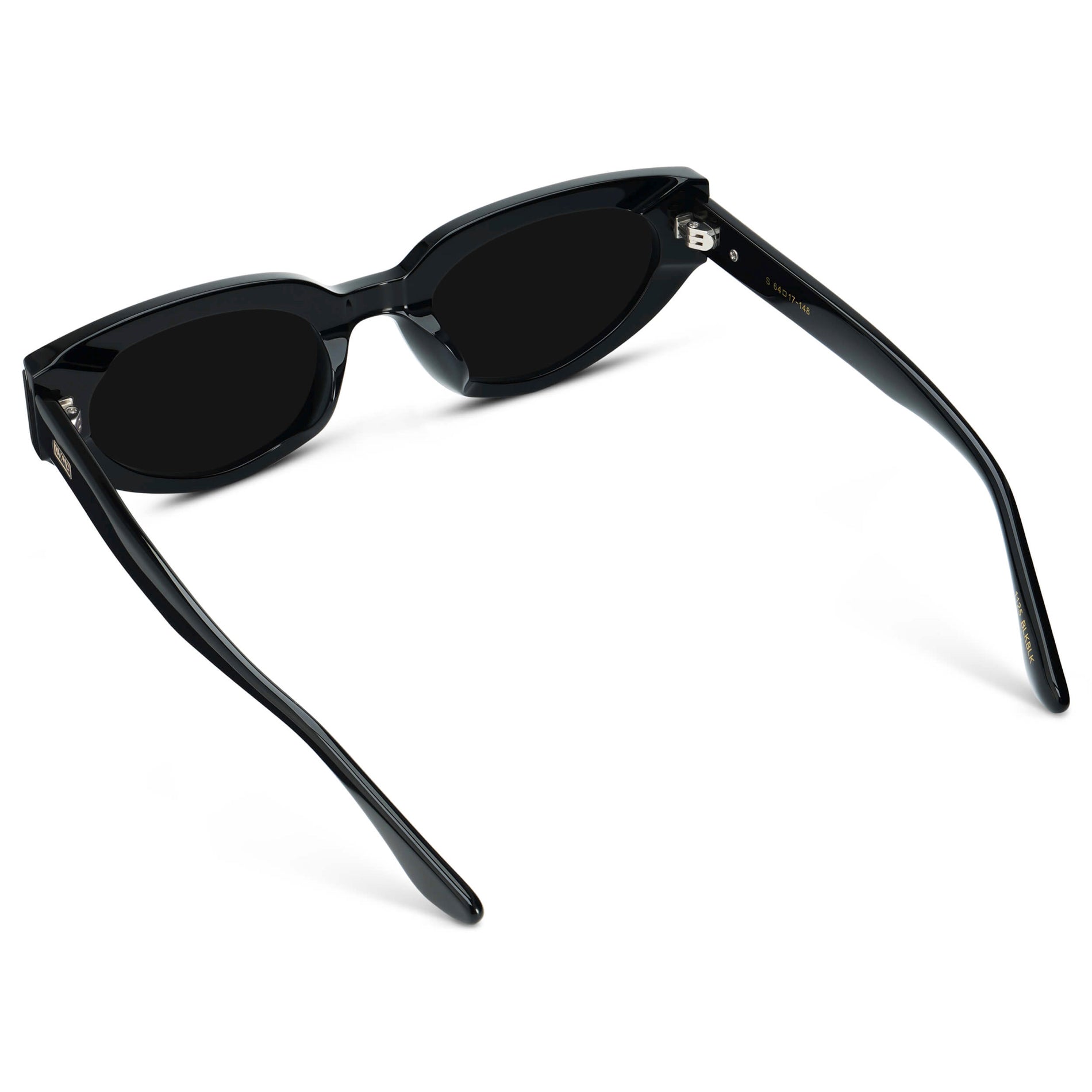 Black / Triple Black Lens || Women's Narrow Cat-Eye Sunglasses with Black Acetate frame and Non-Polarized Triple Black Lens