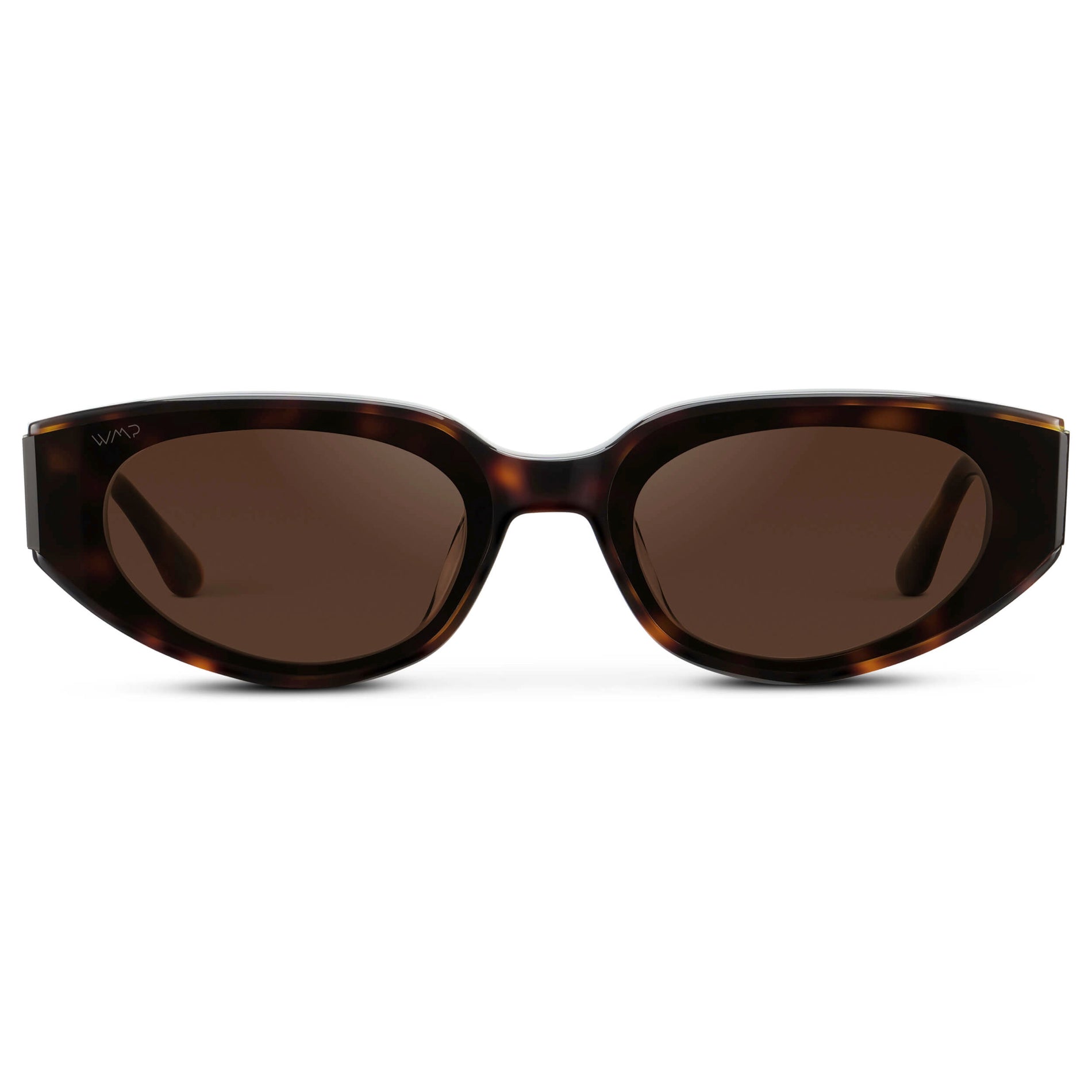 Brown Tortoise / Dark Brown Lens || Women's Narrow Cat-Eye Sunglasses with Brown Tortoise Acetate frame and Non-Polarized Dark Brown Lens