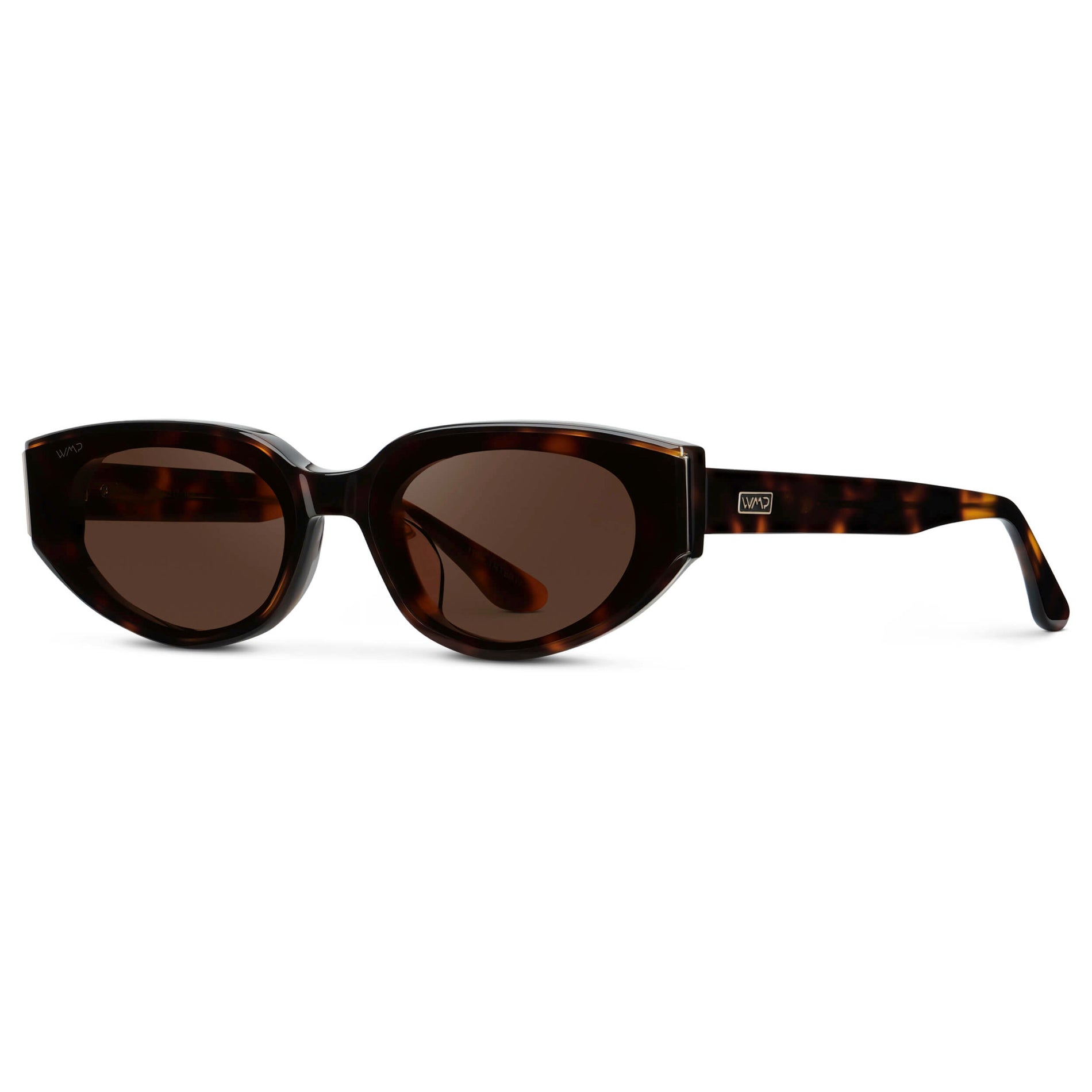 Brown Tortoise / Dark Brown Lens || Women's Narrow Cat-Eye Sunglasses with Brown Tortoise Acetate frame and Non-Polarized Dark Brown Lens