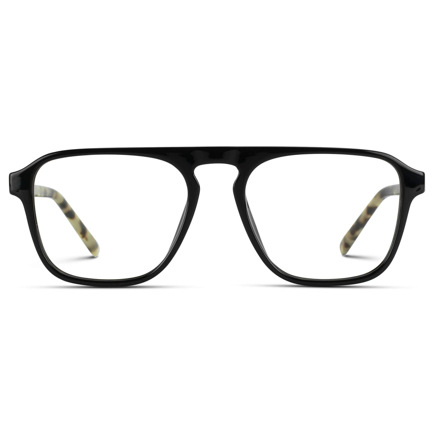 Black Beige Tort || Prescription Frames with Clear Lenses