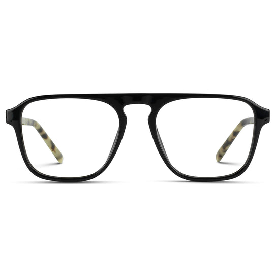 Black Beige Tort || Prescription Frames with Clear Lenses
