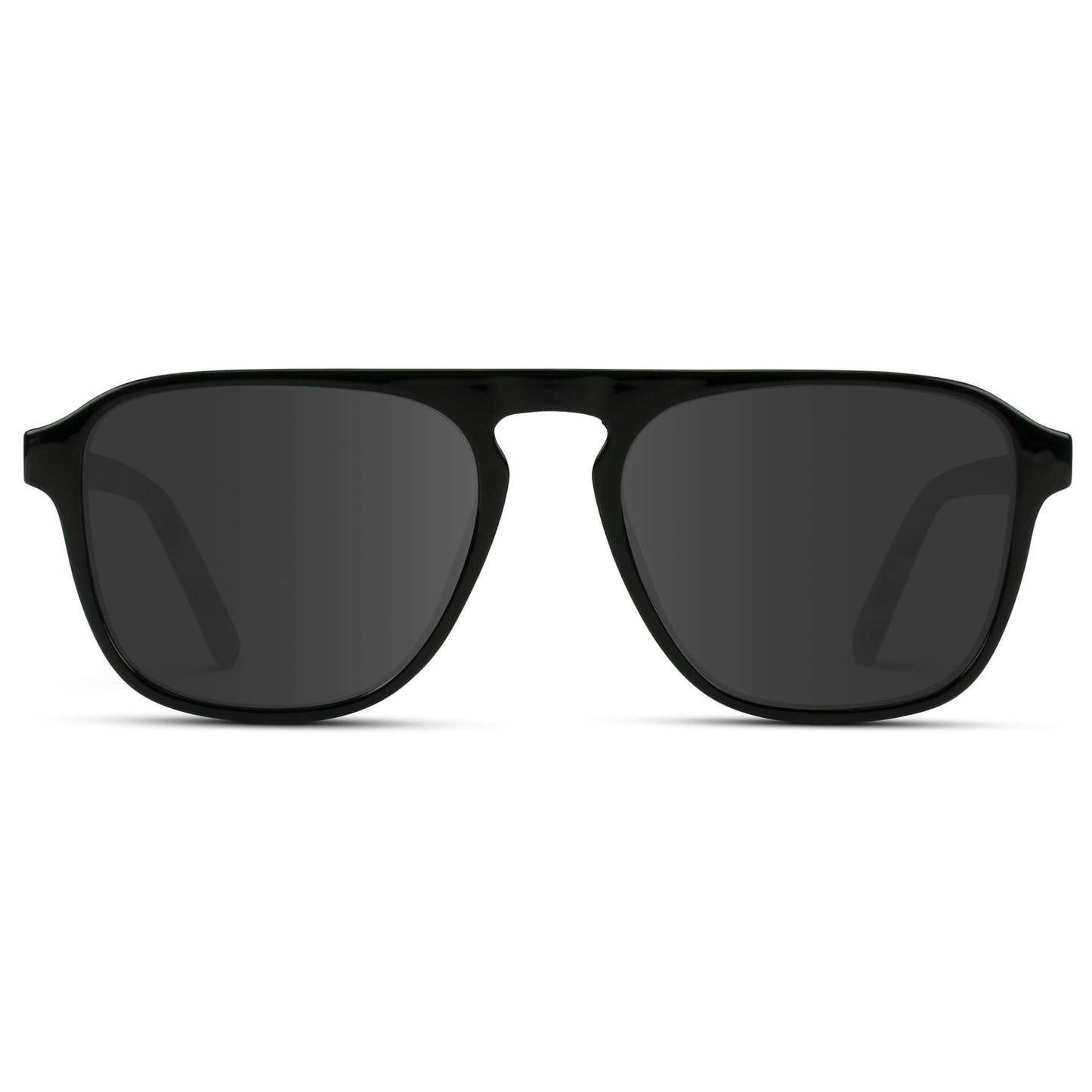 Black Beige Tort / Grey Lens || Black Single Bridge Aviator Sunglasses with Grey Prescription Lenses