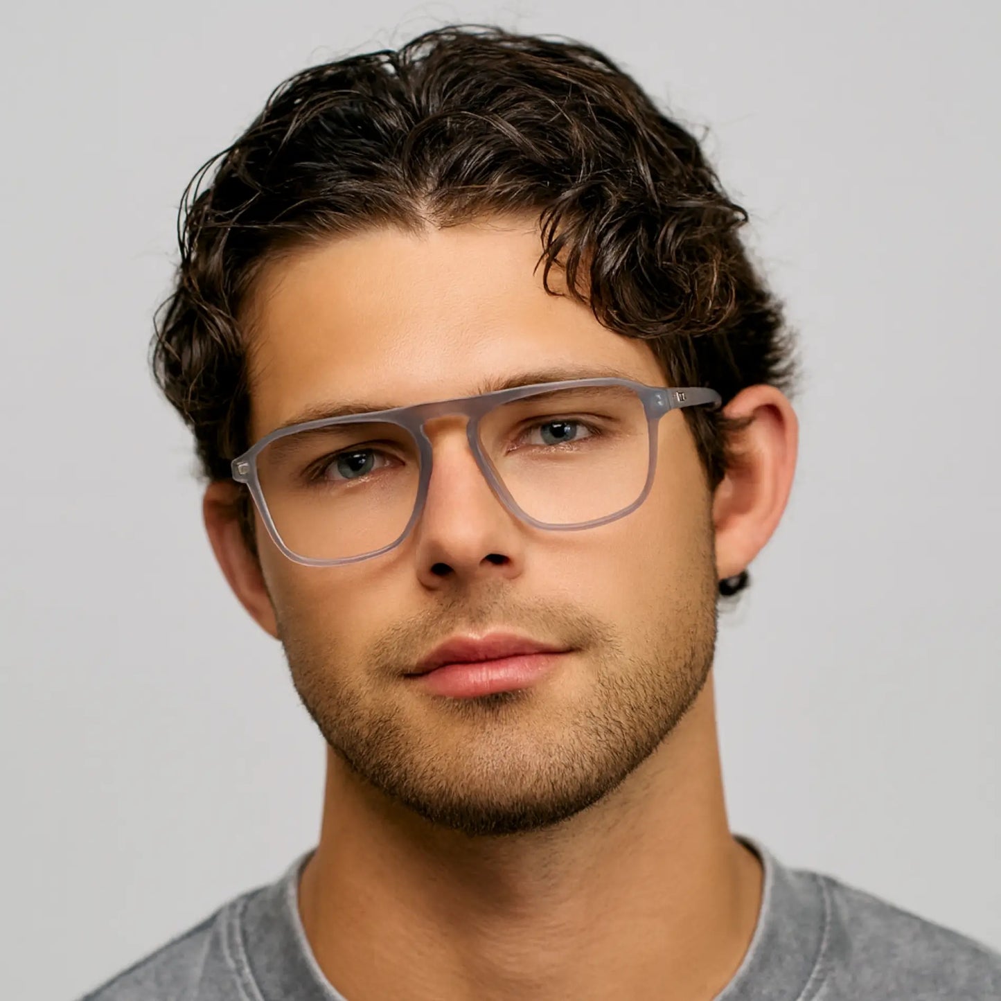 Moonrock Grey || Prescription Frames with Clear Lenses