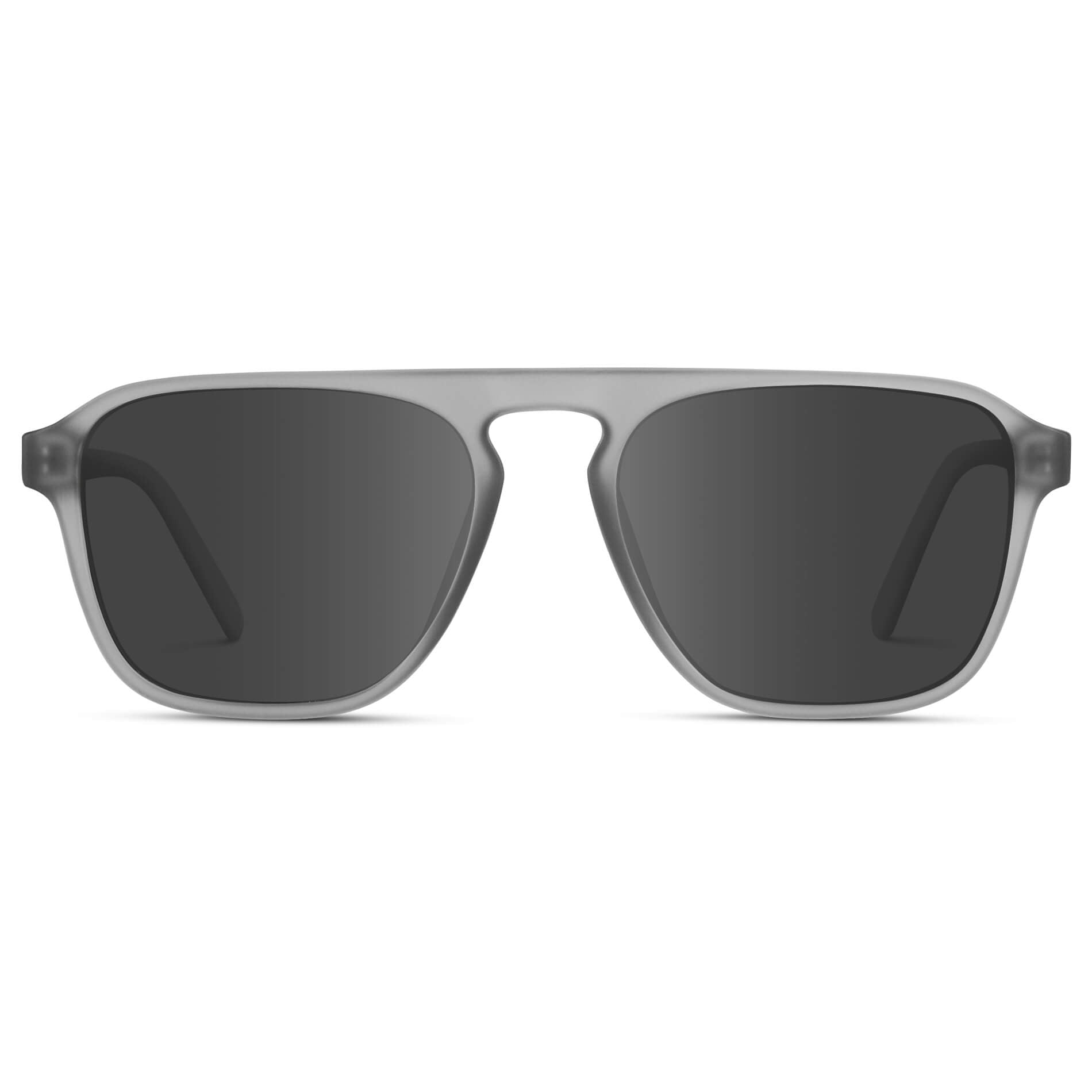 Moonrock Grey / Grey Lens || Grey Single Bridge Aviator Prescription Sunglasses with Grey Lenses