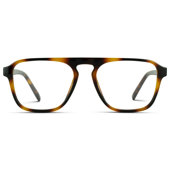Whiskey Brown Tortoise || Prescription Frames with Clear Lenses