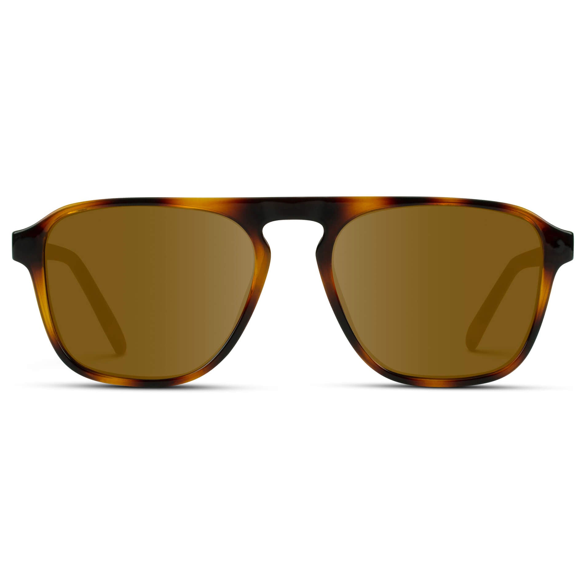 Whiskey Brown Tortoise / Amber Lens || Tortoise Single Bridge Aviator Sunglasses with Brown Prescription Lenses