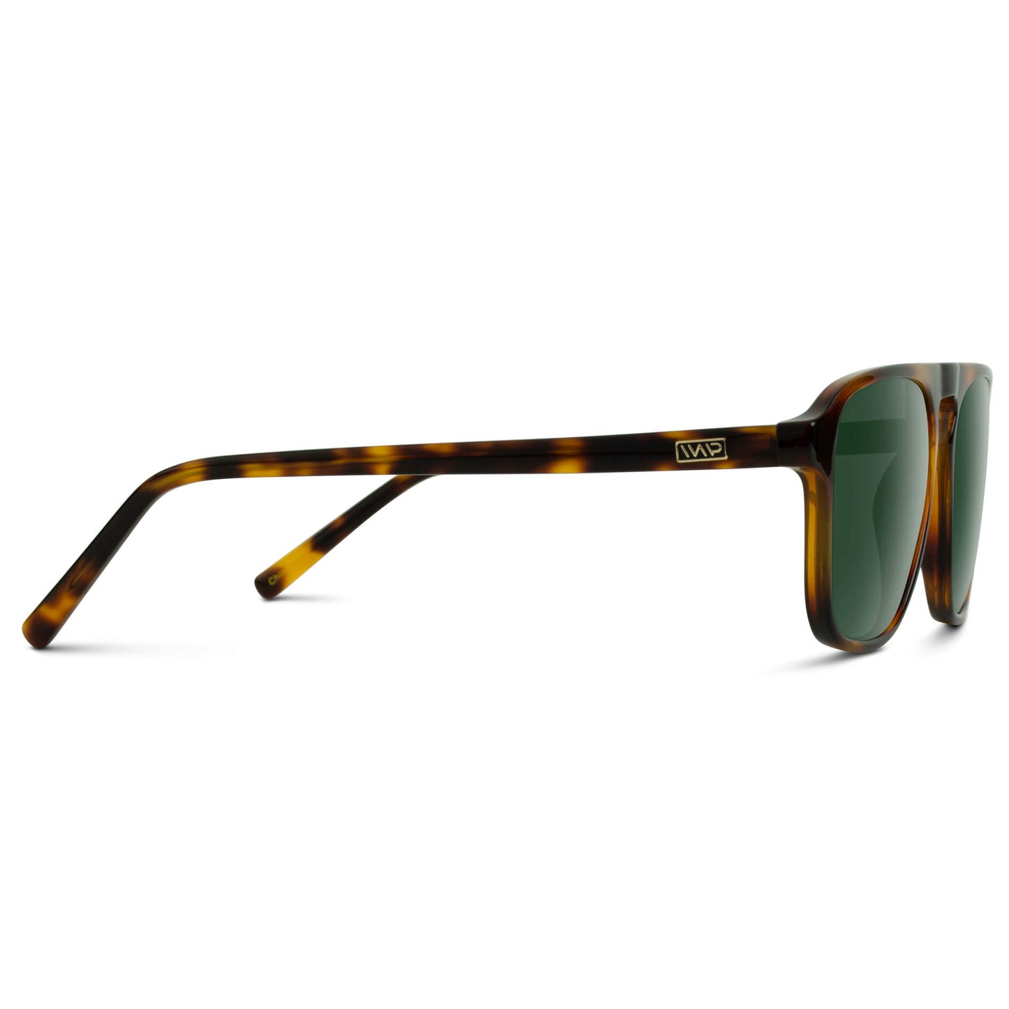 Whiskey Brown Tortoise / G15 Lens || Tortoise Single Bridge Aviator Sunglasses with Green Prescription Lenses