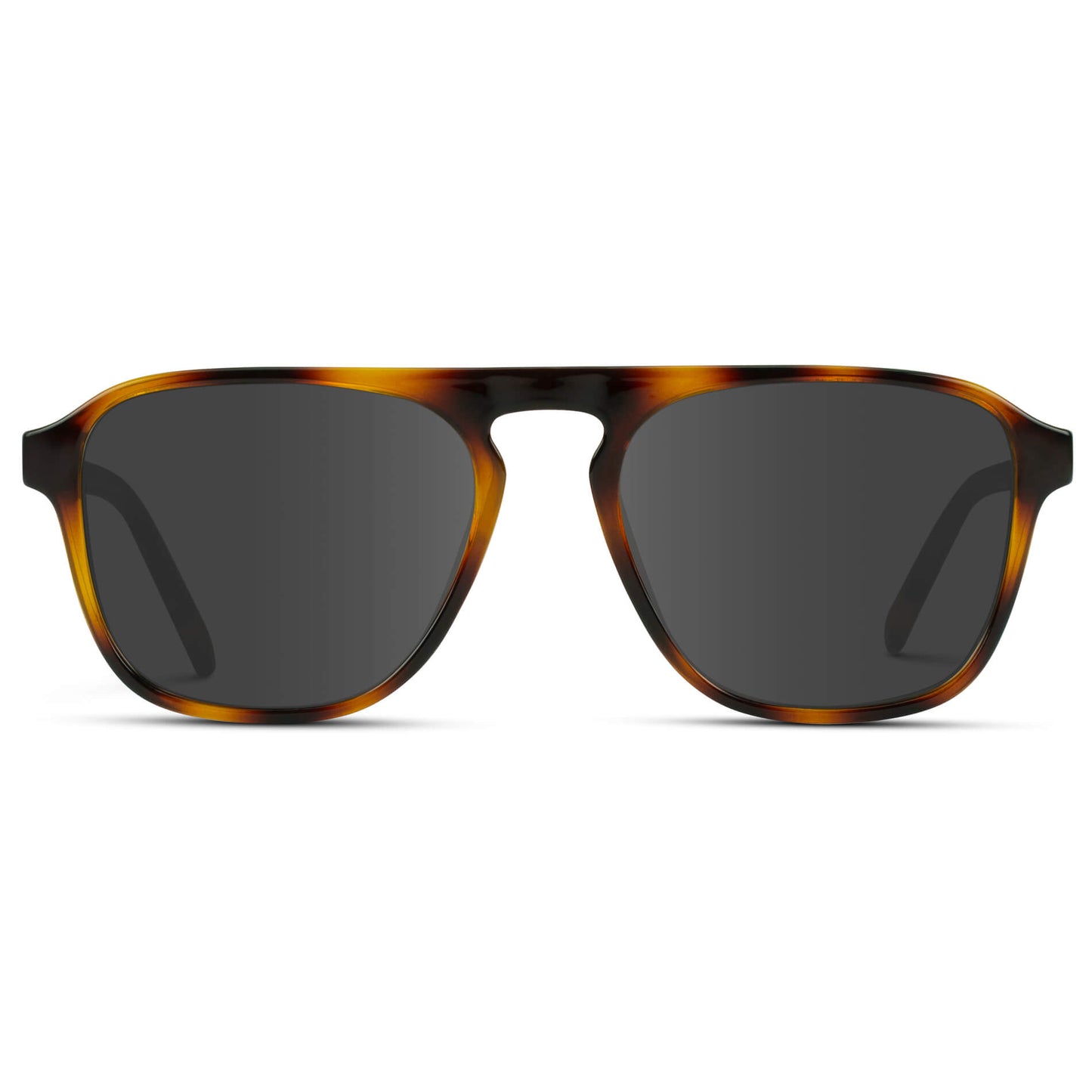 Whiskey Brown Tortoise / Grey Lens || Tortoise Single Bridge Aviator Sunglasses with Grey Prescription Lenses